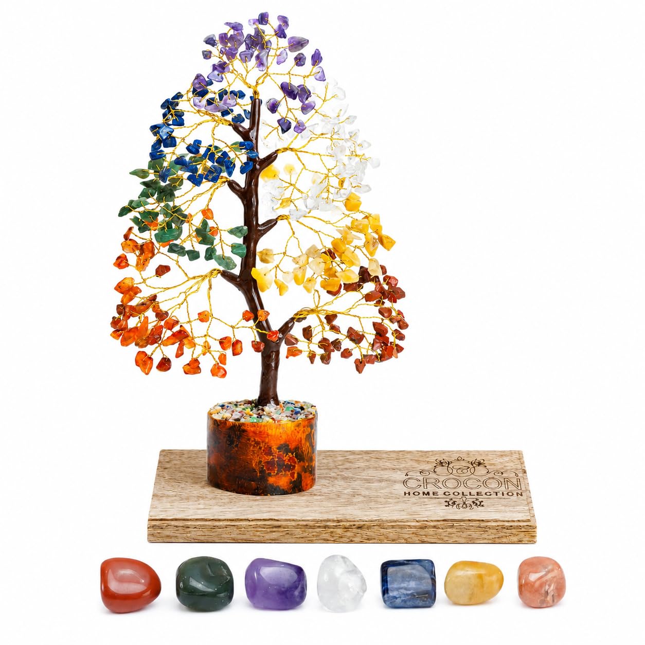 Crocon Der Originale Lebensbaum 7 Chakra Kristall Baum Geschenke für Frauen