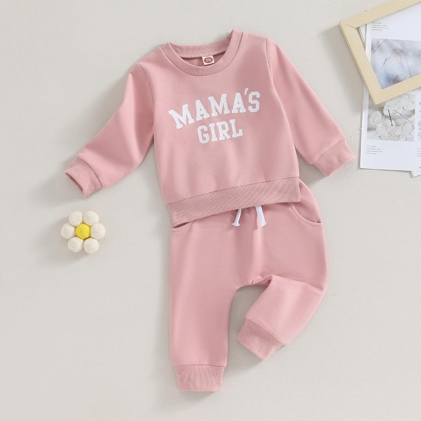 Himllauen Baby Mädchen Kleidung Sweatshirt + Lange Hose Zweiteiler Babykleidung Set Kleinkind Outfits