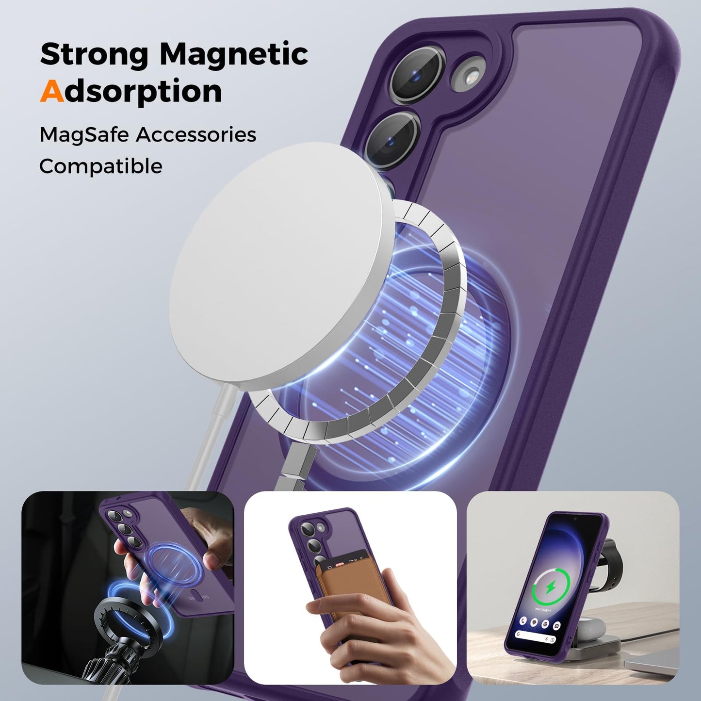 für Samsung Galaxy S25 Ultra Hülle für Magsafe, Magnetisch Handyhülle für S25 Ultra Hülle, Kameraschutz Stoßfeste Kratzfeste Durchscheinende Schutzhülle für Samsung S25 Ultra Case, Schwarz