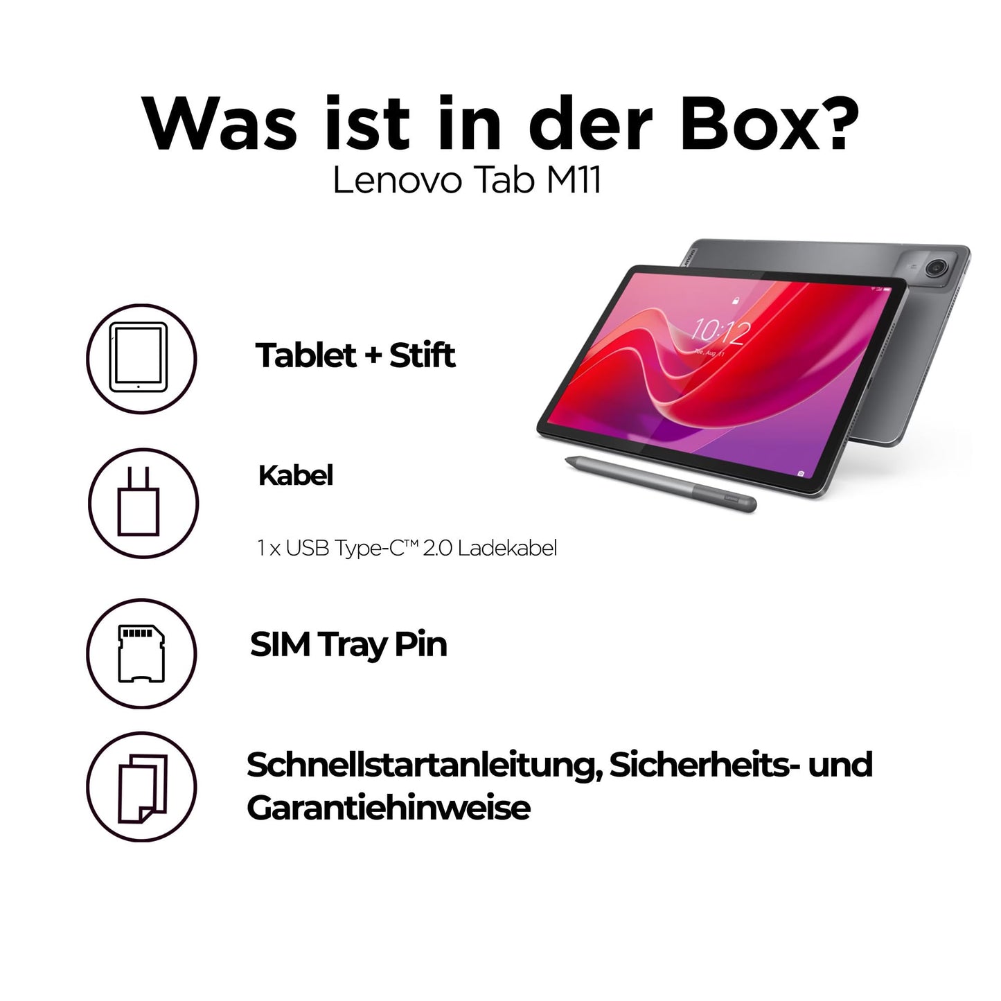 Lenovo Tab M11 Tablet | 11 Inch WUXGA Touch Display | MediaTek Helio G88 | 4GB RAM | 128GB eMMC 5.1 | Android 14 | Green | Includes Lenovo Tab Pen