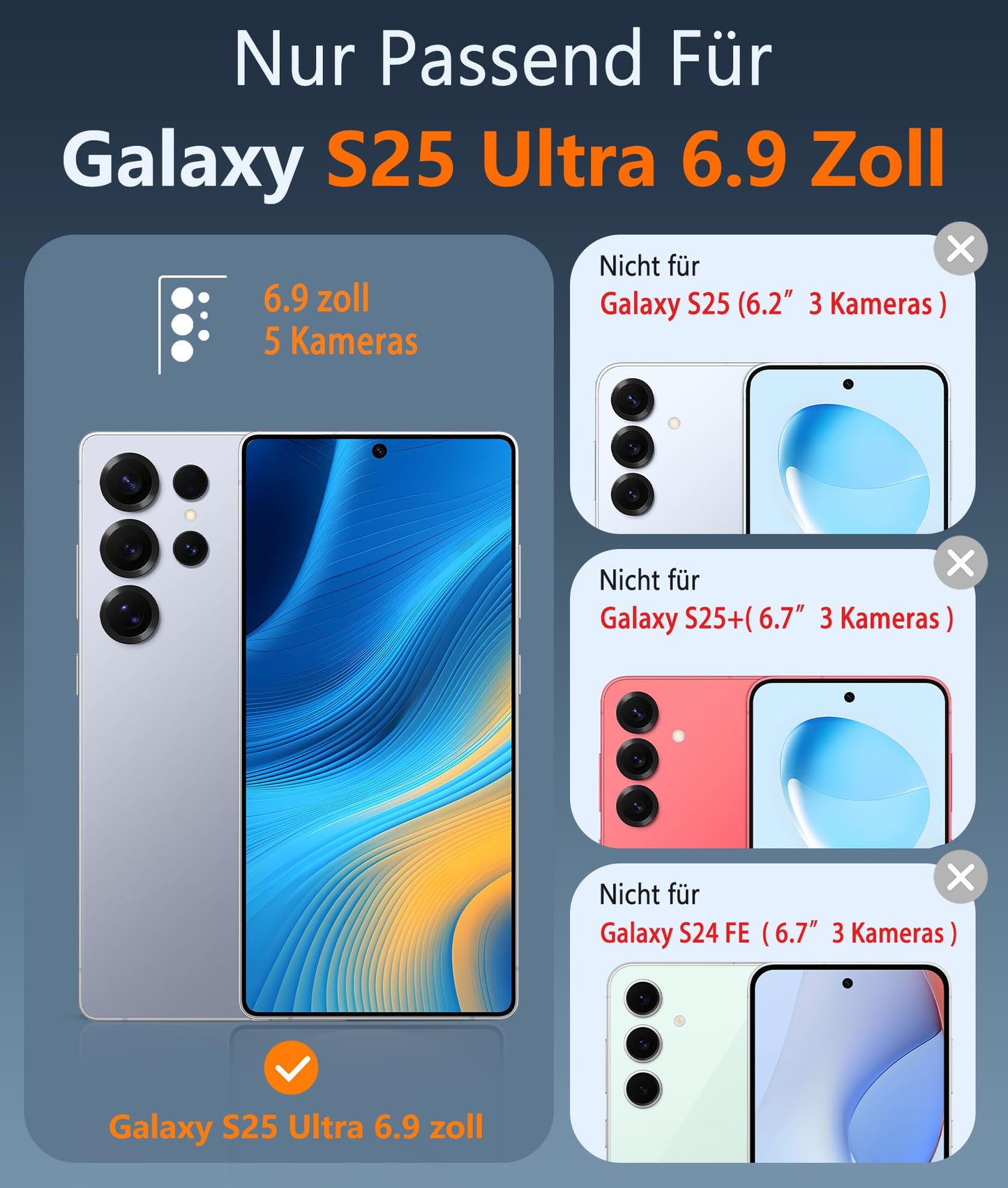 FNTCASE Case for Samsung Galaxy S25 Ultra 6.9 Inches, Military Drop Protection, Anti-Yellowing, Robust, Durable, Shockproof, Protective, Transparent, Clear