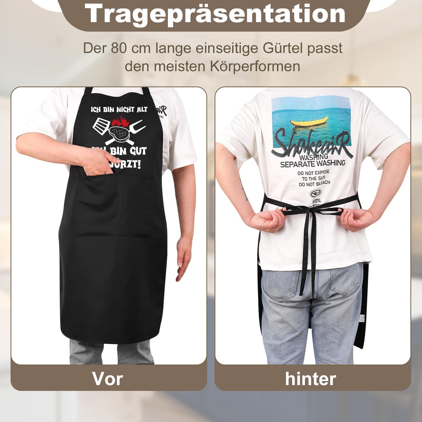Lustige Kochschürze für Männer,Grillschürze Verstellbare Schürze