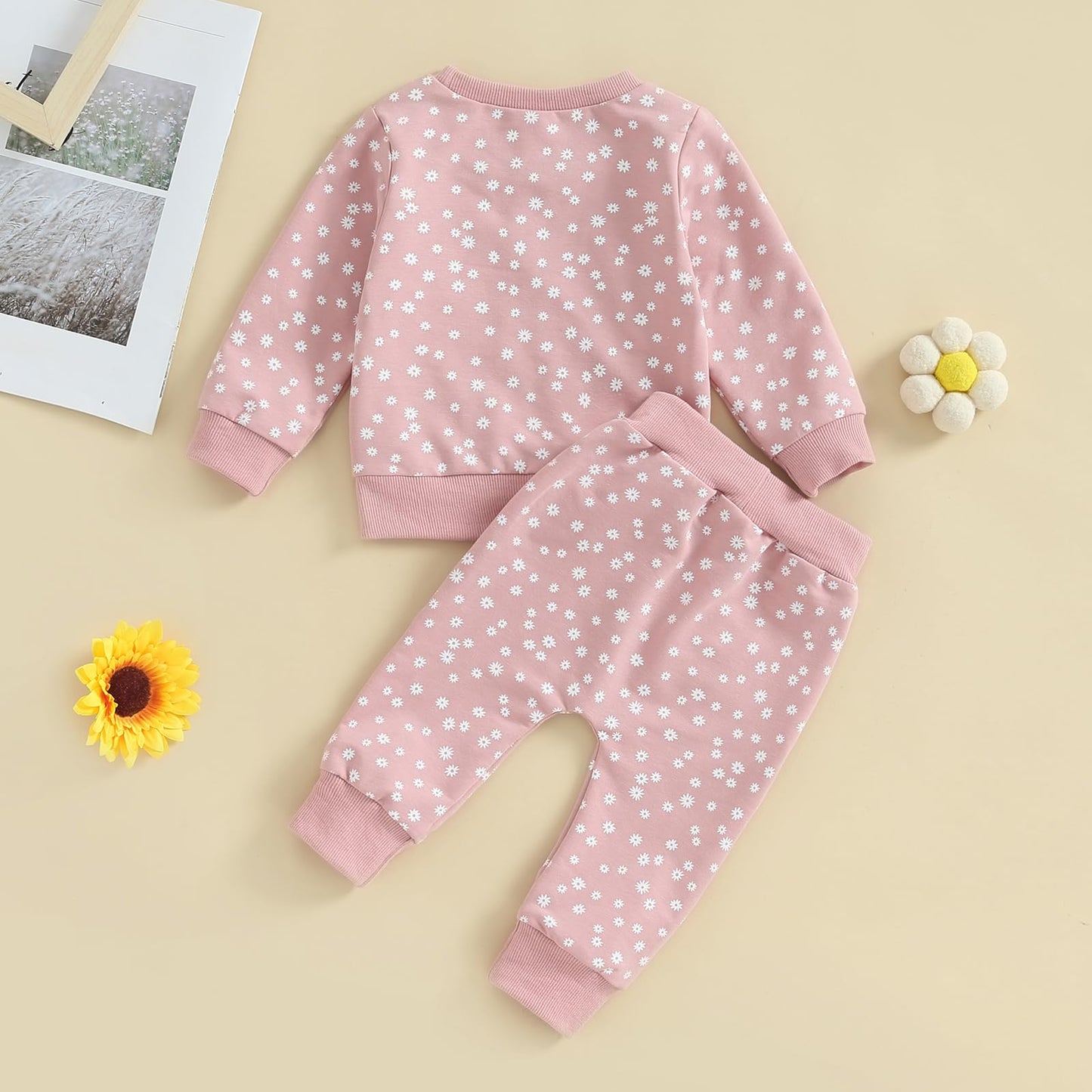 Himllauen Baby Mädchen Kleidung Sweatshirt + Lange Hose Zweiteiler Babykleidung Set Kleinkind Outfits