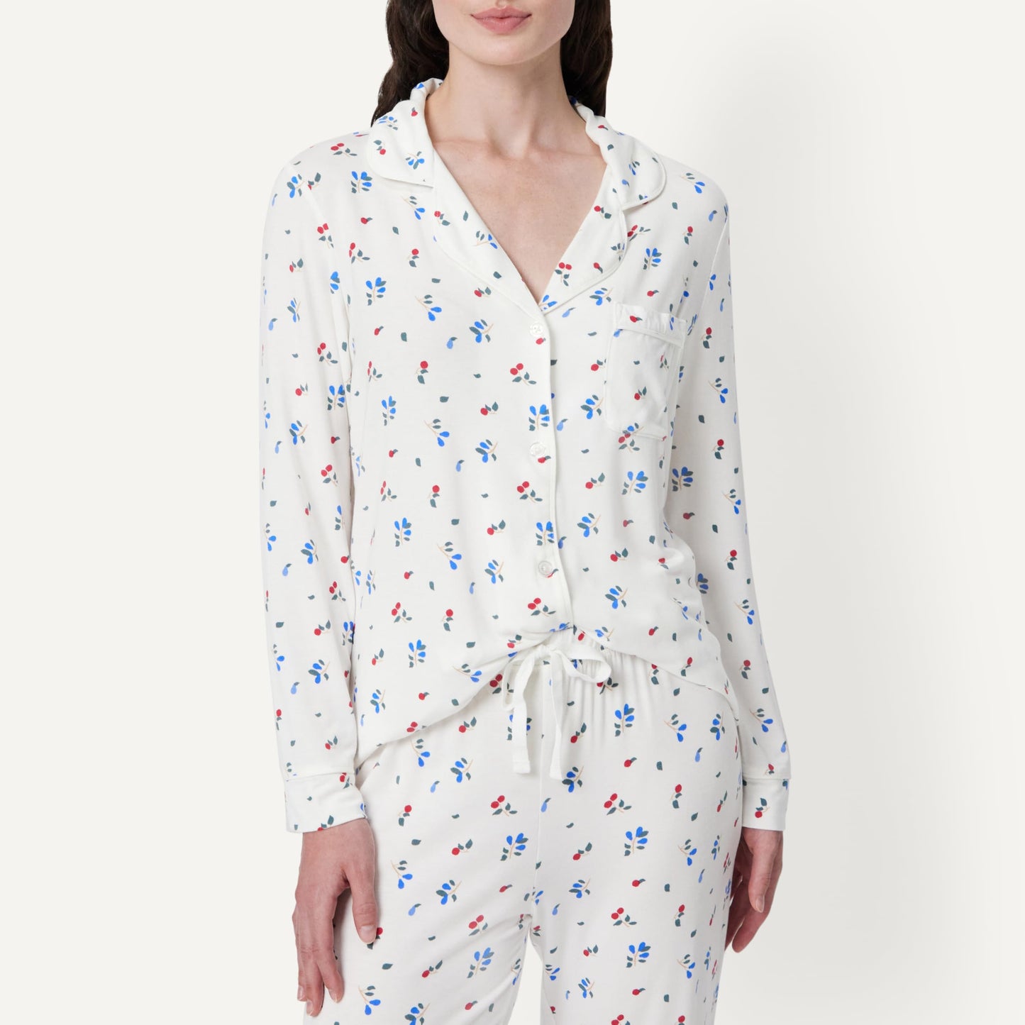 Amazon Essentials x Sofia Grainge Damen Pyjama-Set aus elastischer Modalfaser mit Langen Ärmeln und bodenlangem Unterteil