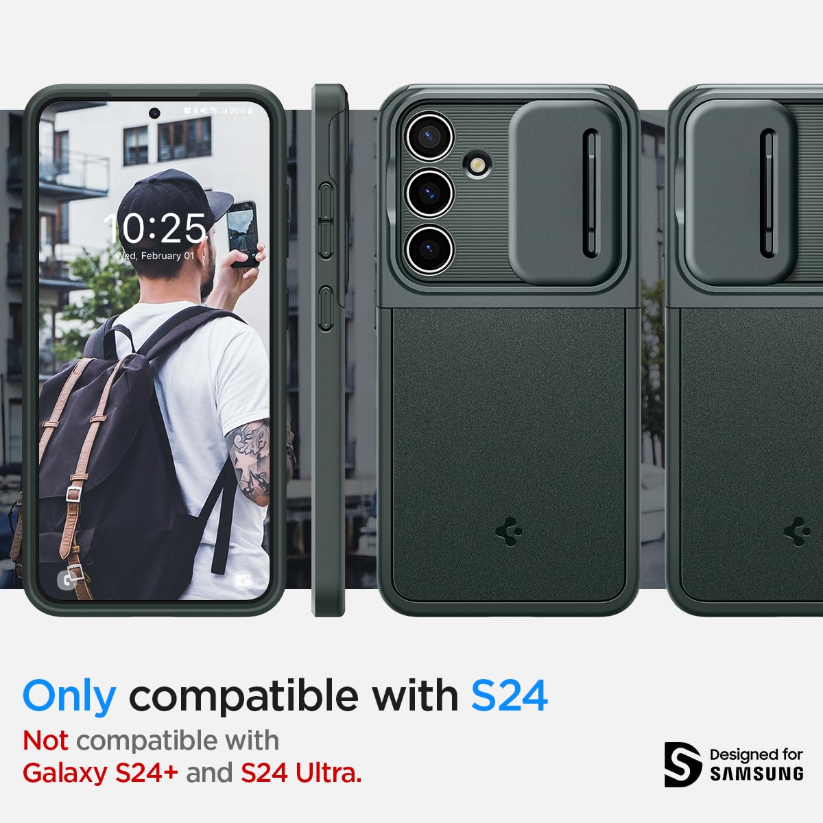 Spigen Optik Armor Case Compatible with Samsung Galaxy S25 Ultra - Black