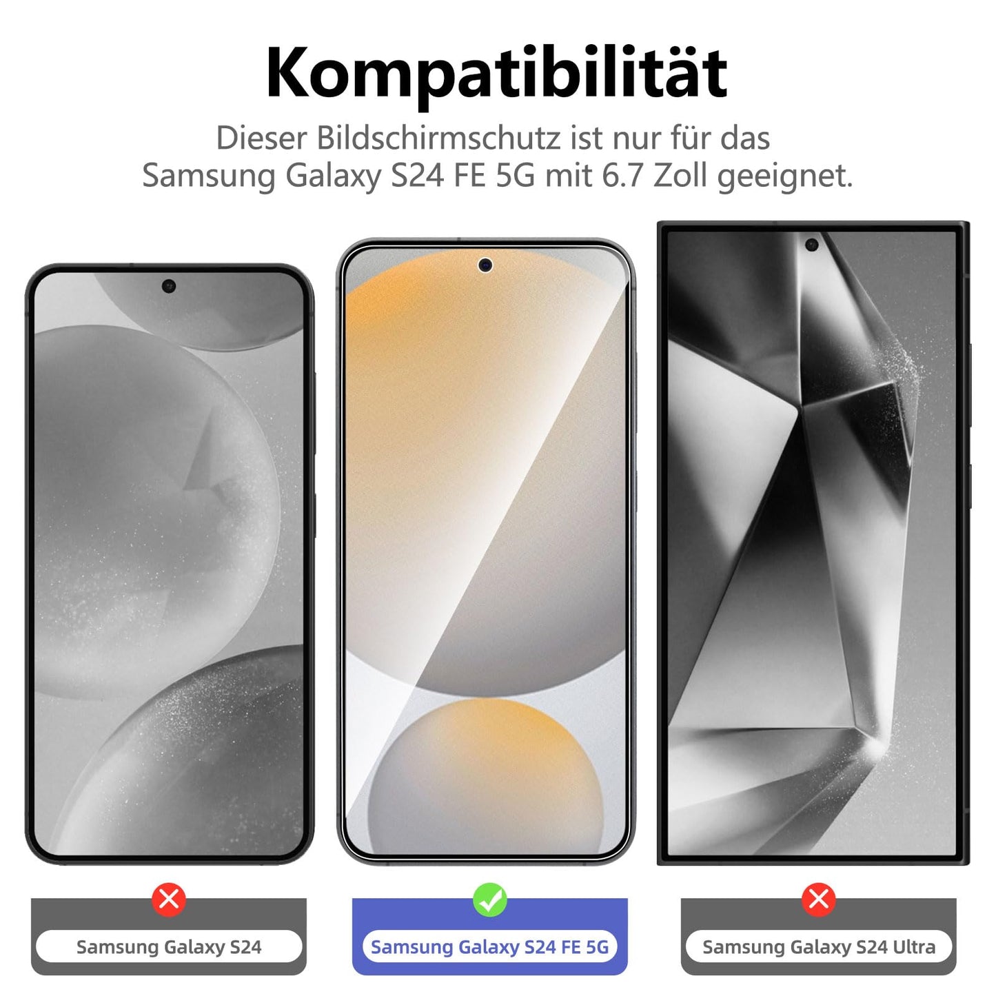 NEW'C Pack of 3 for Samsung Galaxy S25 Ultra Tempered Glass, Scratch Free, 9H Hardness, HD Screen Protector, Ultra Clear, Ultra Resistant