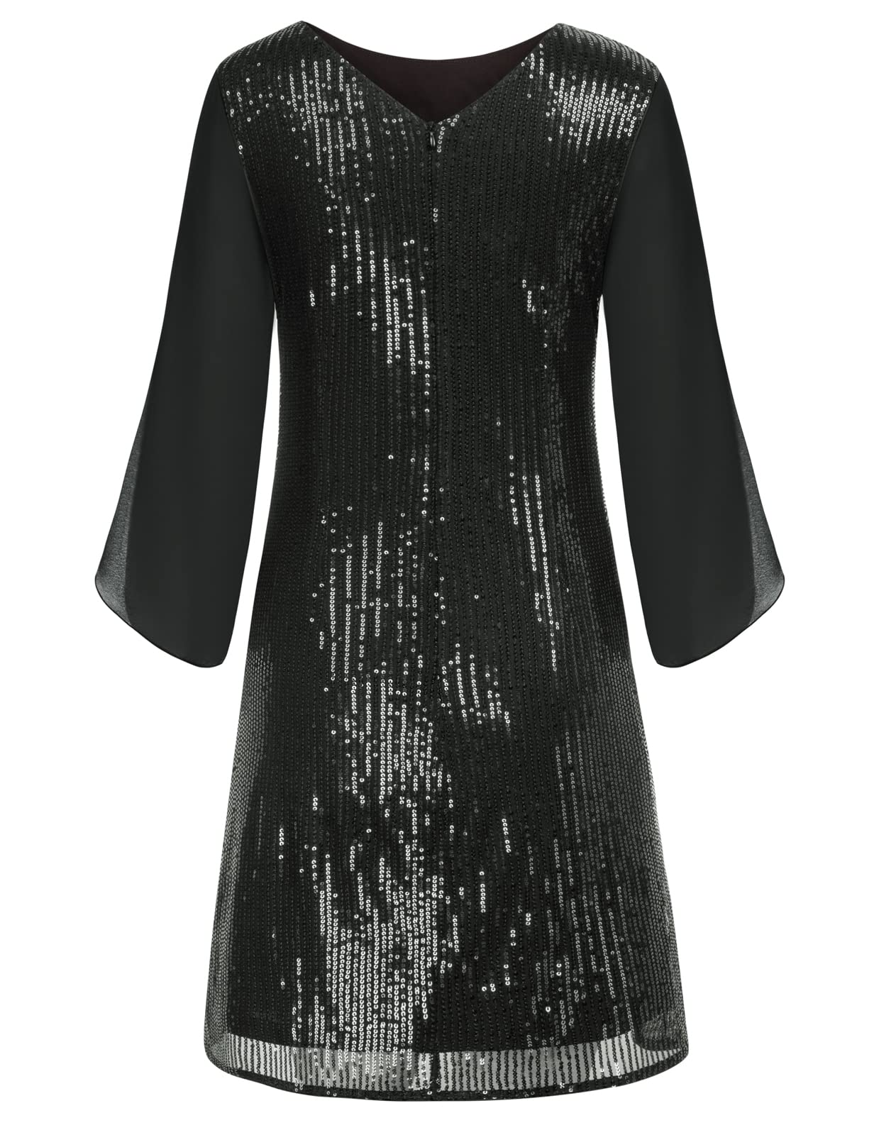 GRACE KARIN Damen Pailletten Kleid 3/4 Ärmel Party Cocktailkleid Club Glitzer Kleid Vintage MidiKleid Festlich Abendkleid
