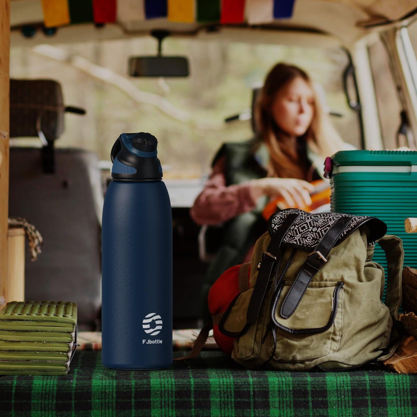 Fjbottle Edelstahl Trinkflasche Sport mit Magnetischem Deckel 1L, 800ml, 600ml, 400ml BPA-Frei Auslaufsichere Kinder Flasche - Kohlensäure geeignet 1500ML Wasserflasche Thermo für Schule, Fitness