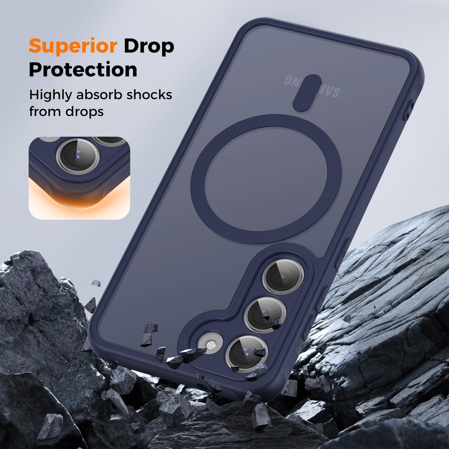 für Samsung Galaxy S25 Ultra Hülle für Magsafe, Magnetisch Handyhülle für S25 Ultra Hülle, Kameraschutz Stoßfeste Kratzfeste Durchscheinende Schutzhülle für Samsung S25 Ultra Case, Schwarz