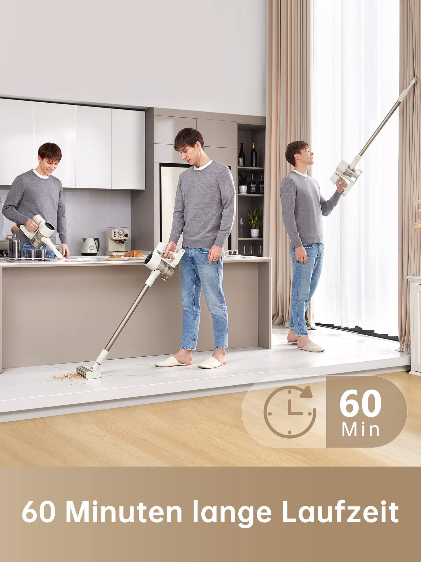 dreame R10 Pro Kabelloser Staubsauger, 150AW Starke Saugleistung, 65 Min. Laufzeit, Mehrflächenbürste, LED-Lichter, Ideal für Haus- und Autoreinigung, Leicht & Vielseitig