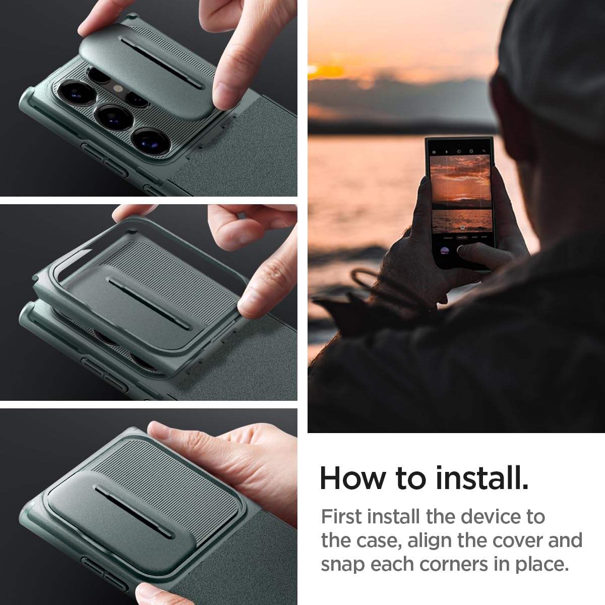 Spigen Optik Armor Case Compatible with Samsung Galaxy S25 Ultra - Black