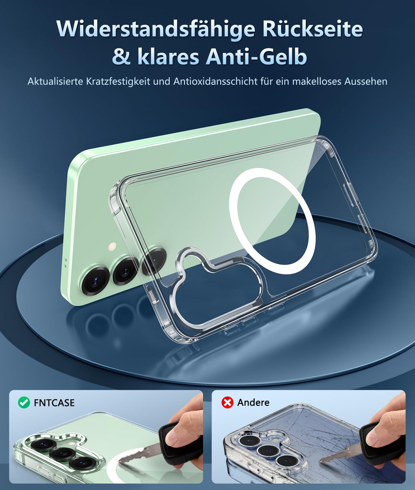 FNTCASE Case for Samsung Galaxy S25 Ultra 6.9 Inches, Military Drop Protection, Anti-Yellowing, Robust, Durable, Shockproof, Protective, Transparent, Clear