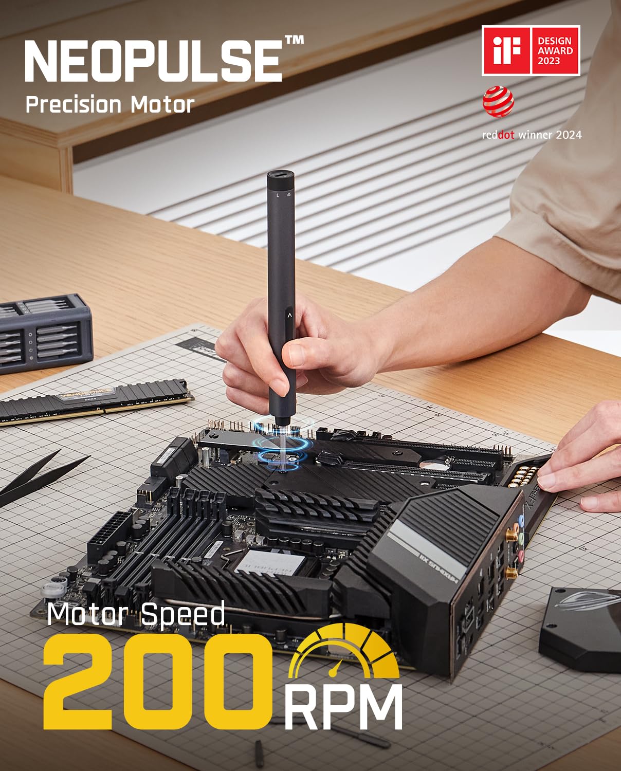 Fanttik E1 Max Mini Electric Screwdriver Set, 50 in 1 Magnetic Precision Screwdriver Kit, 2 Gears Torque, 5/32 Inch Hexagon, Suitable for Repair for iPhone, Laptop, Glasses, Watches