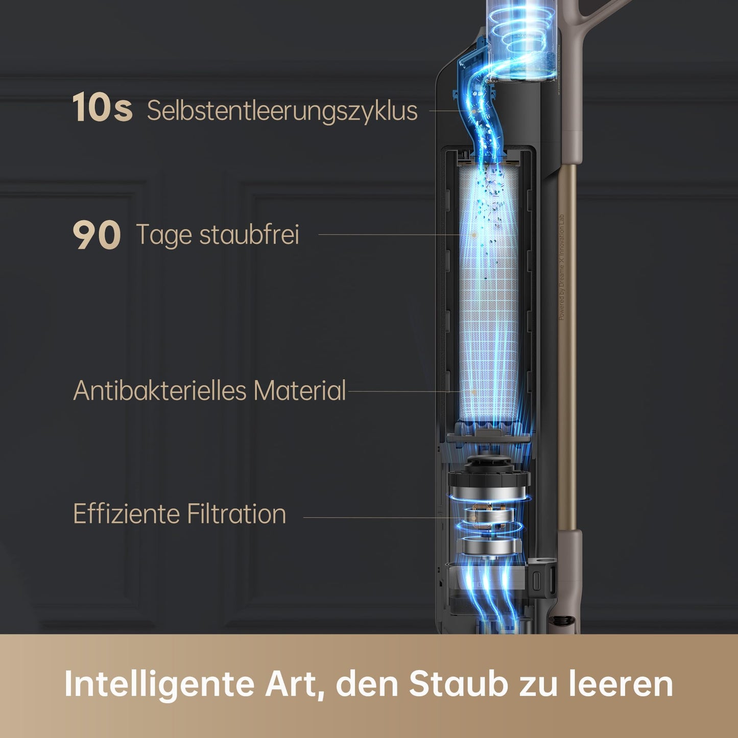 dreame R10 Pro Kabelloser Staubsauger, 150AW Starke Saugleistung, 65 Min. Laufzeit, Mehrflächenbürste, LED-Lichter, Ideal für Haus- und Autoreinigung, Leicht & Vielseitig