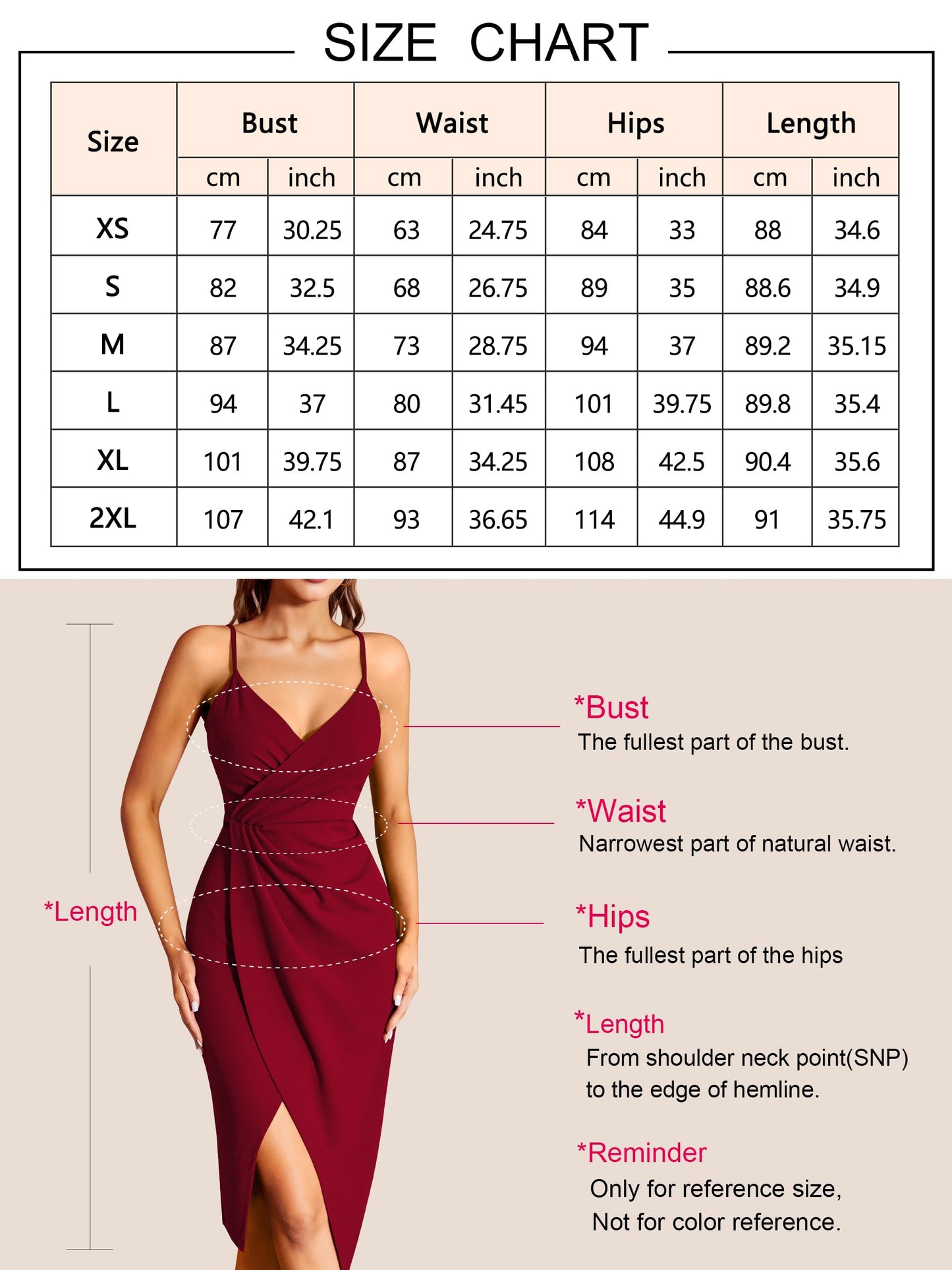 Missufe Damen Cocktailkleid Partykleid Wickelkleid Sommerkleid Midikleid Festliche Elegant Bodycon Hochzeit Ärmellos Spaghettiträger Abendkleider