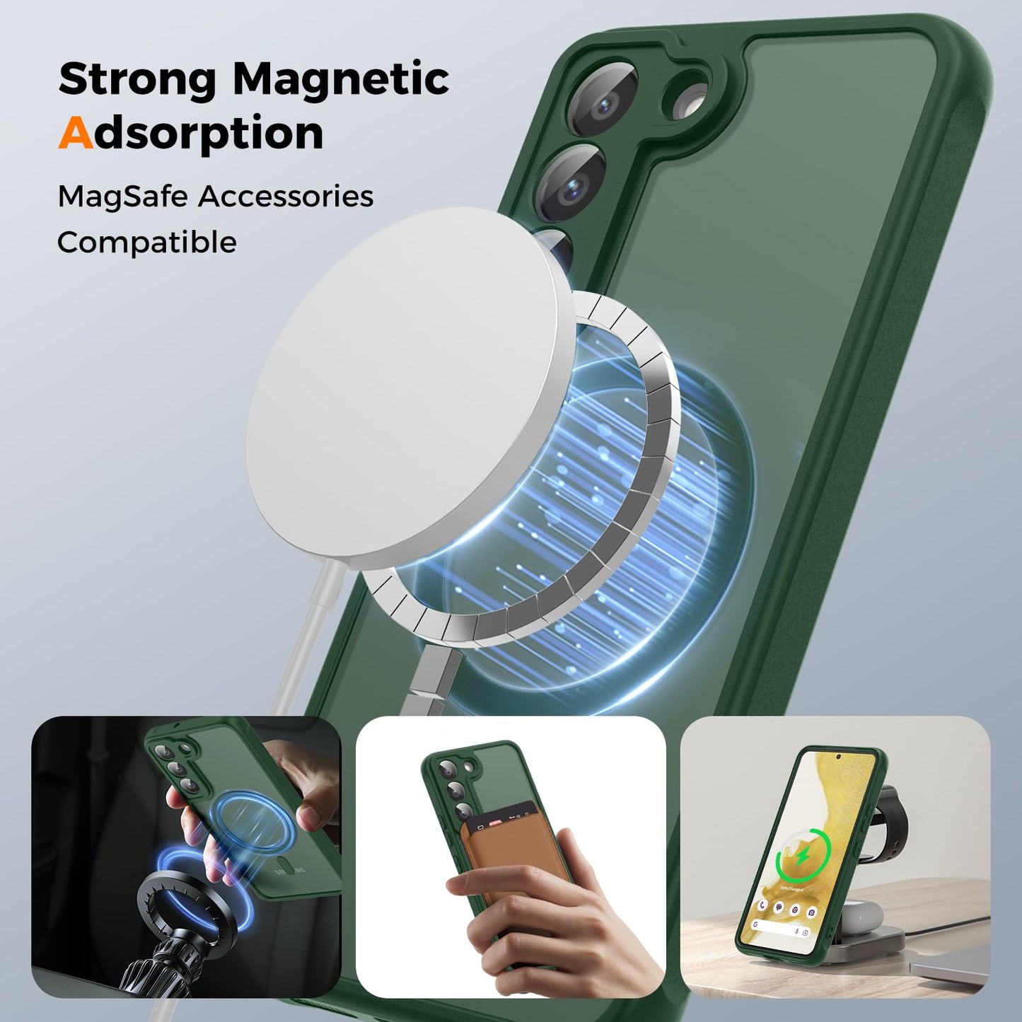 für Samsung Galaxy S25 Ultra Hülle für Magsafe, Magnetisch Handyhülle für S25 Ultra Hülle, Kameraschutz Stoßfeste Kratzfeste Durchscheinende Schutzhülle für Samsung S25 Ultra Case, Schwarz