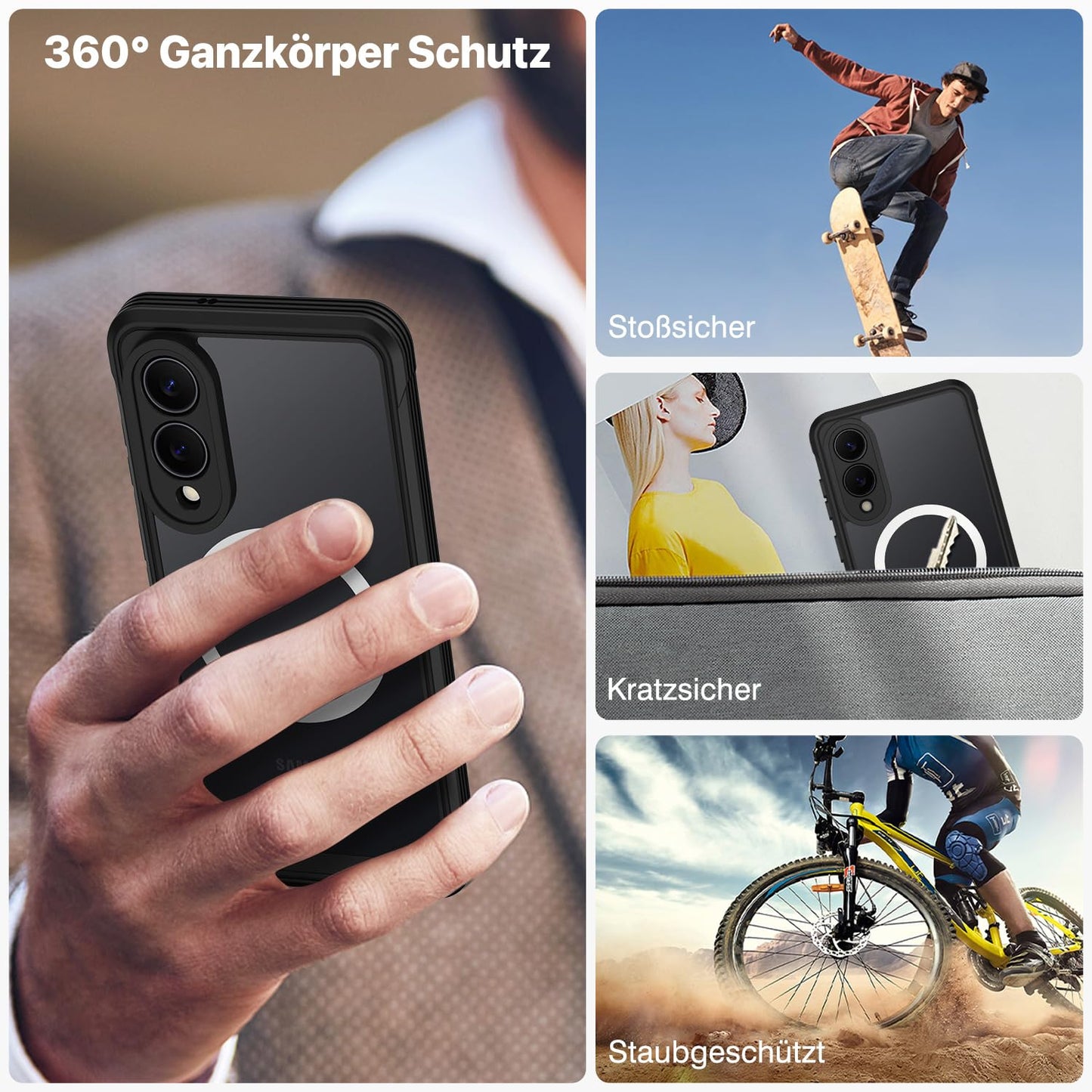 CENHUFO Privacy Screen Case for Samsung Galaxy S25 Ultra, Magnetic Mobile Phone Case with Built-in Privacy Tempered Glass Screen Protector and Camera Protection, 360 Degree Protective Case, Shockproof