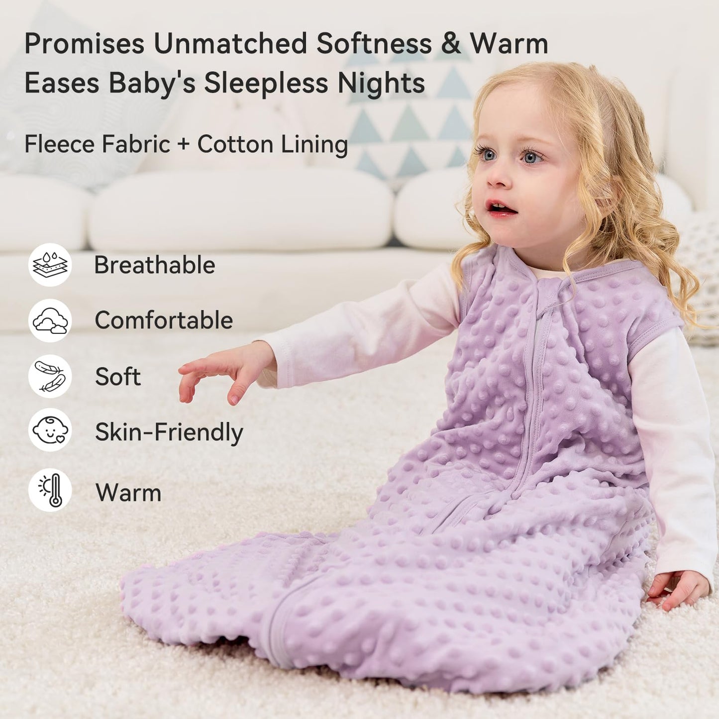 Unnivoll Schlafsack Baby 1.5 Tog Babyschlafsack 0-6 Monate 2er Pack Schlafsack Winter Herbst 67 cm für Jungen Mädchen Neugeborene Kaffee