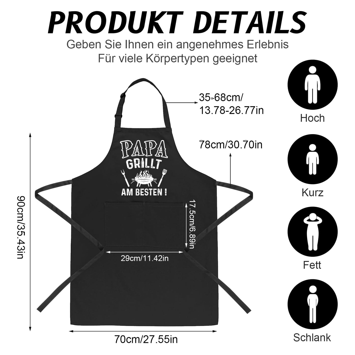 Lustige Kochschürze für Männer,Grillschürze Verstellbare Schürze