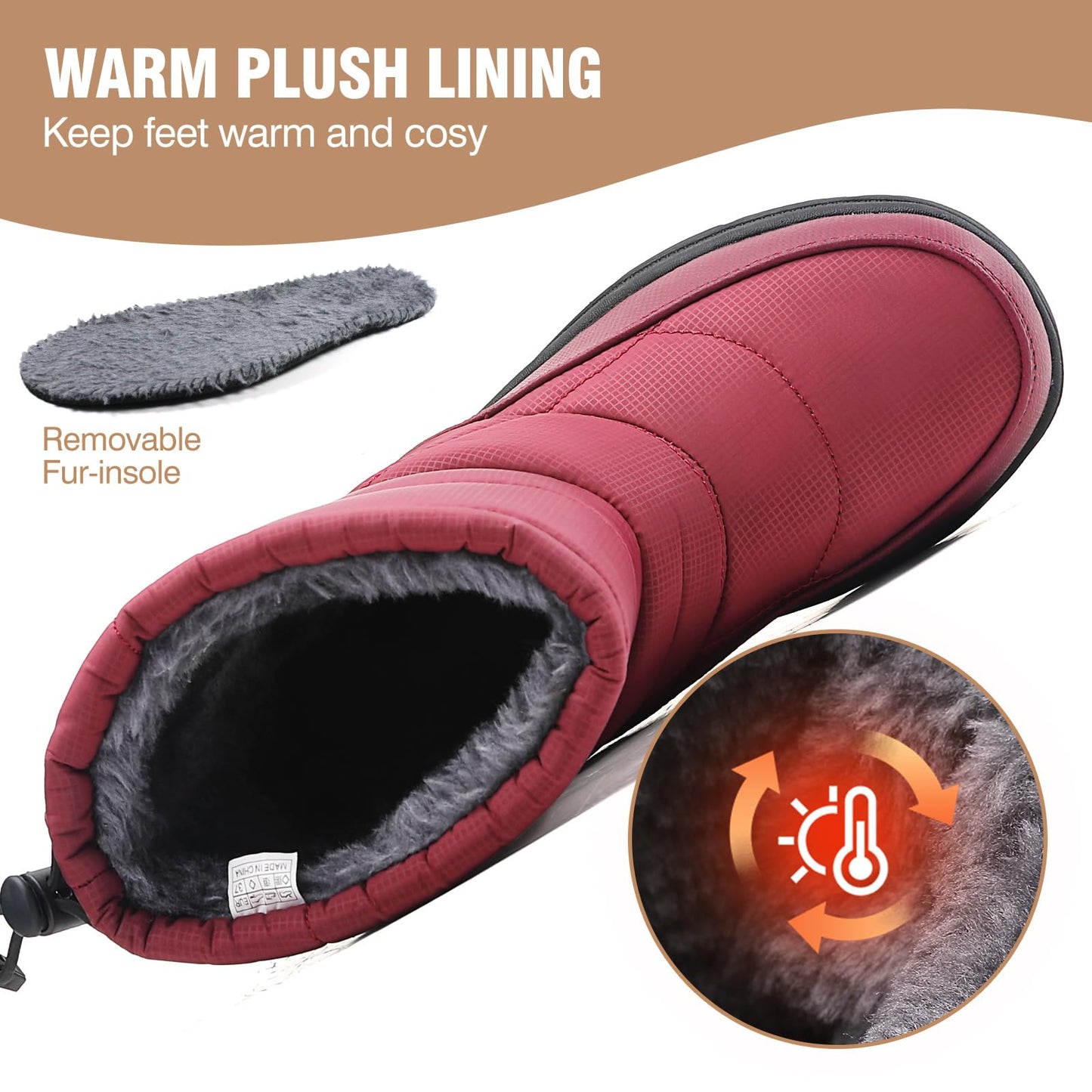BARFULKER Winterschuhe Herren Damen Winterstiefel Outdoor Warm Gefüttert Schneestiefel,Gr.36-46 EU