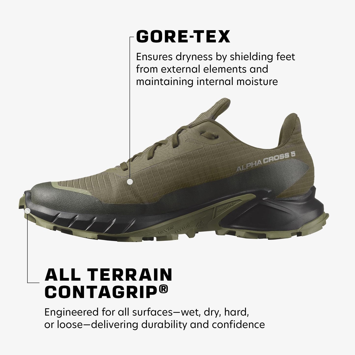 Salomon Men's Alphacross 5 Gore-Tex Hiking Shoe