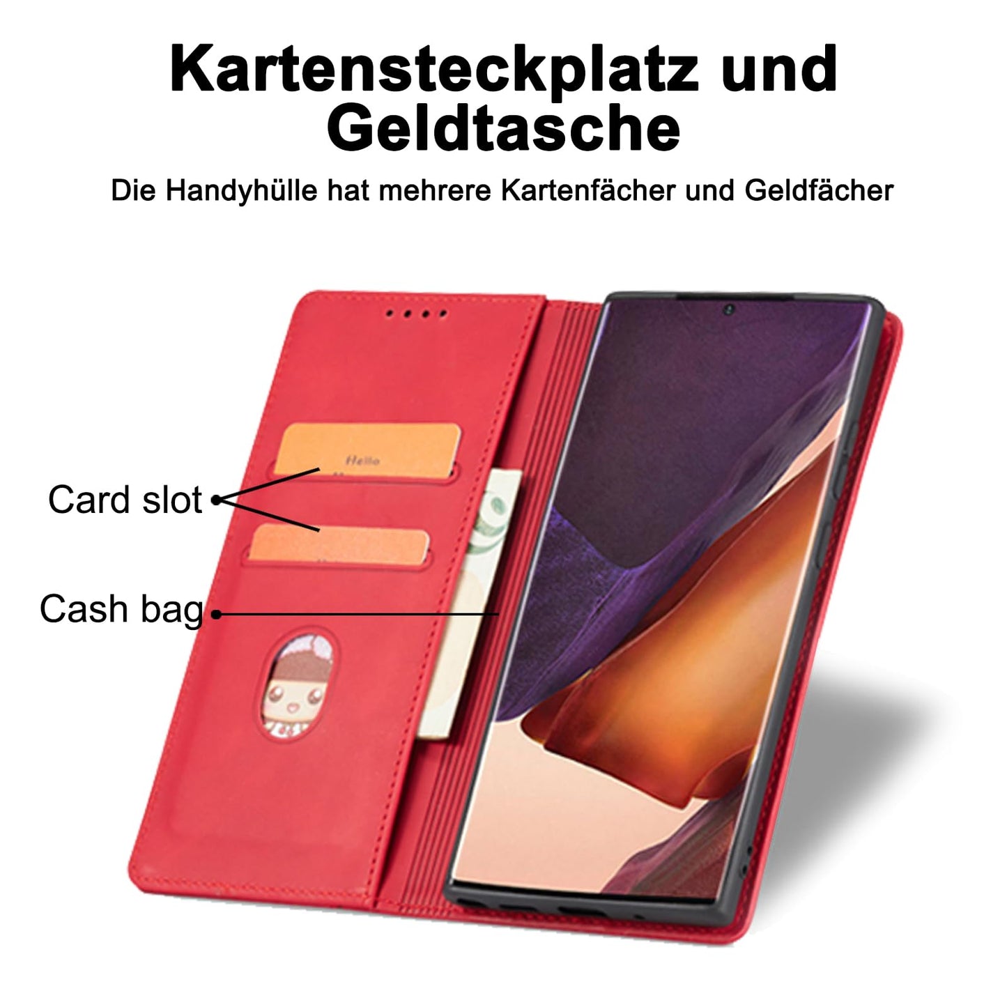 S. Dawezo Hülle für Samsung Galaxy S22 Plus, Premium Leder magnetische Handyhülle mit Ständer, Kartenfach und Brieftasche, Shock Absorbing, kompatibel mit Samsung S22 Plus-Kaffee