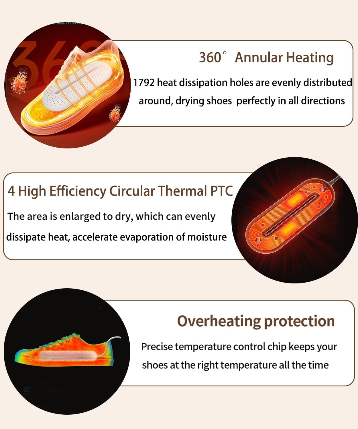 Scienbeauty Shoe Dryer, Ski Boot Dryer, Electric Shoe Warmer, 3 Modes, Switch Off, Timer, Quiet Boot Dryer for Shoes