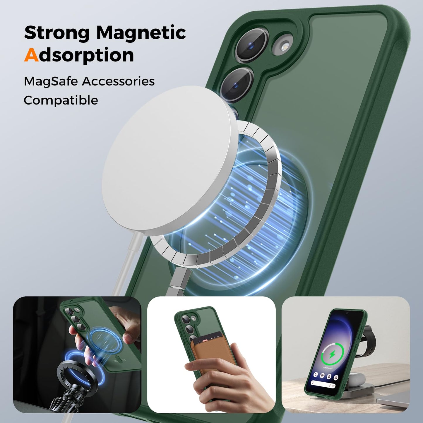 für Samsung Galaxy S25 Ultra Hülle für Magsafe, Magnetisch Handyhülle für S25 Ultra Hülle, Kameraschutz Stoßfeste Kratzfeste Durchscheinende Schutzhülle für Samsung S25 Ultra Case, Schwarz