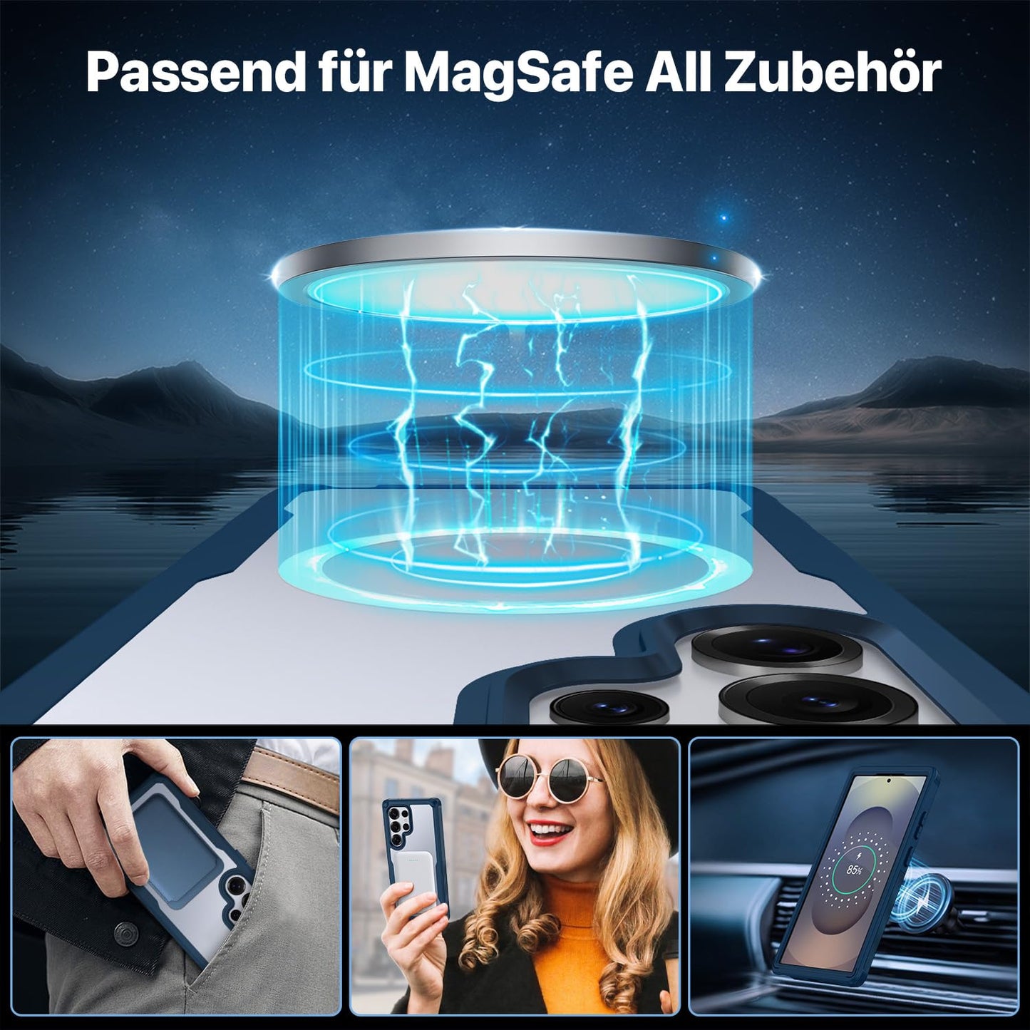 CENHUFO Privacy Screen Case for Samsung Galaxy S25 Ultra, Magnetic Mobile Phone Case with Built-in Privacy Tempered Glass Screen Protector and Camera Protection, 360 Degree Protective Case, Shockproof