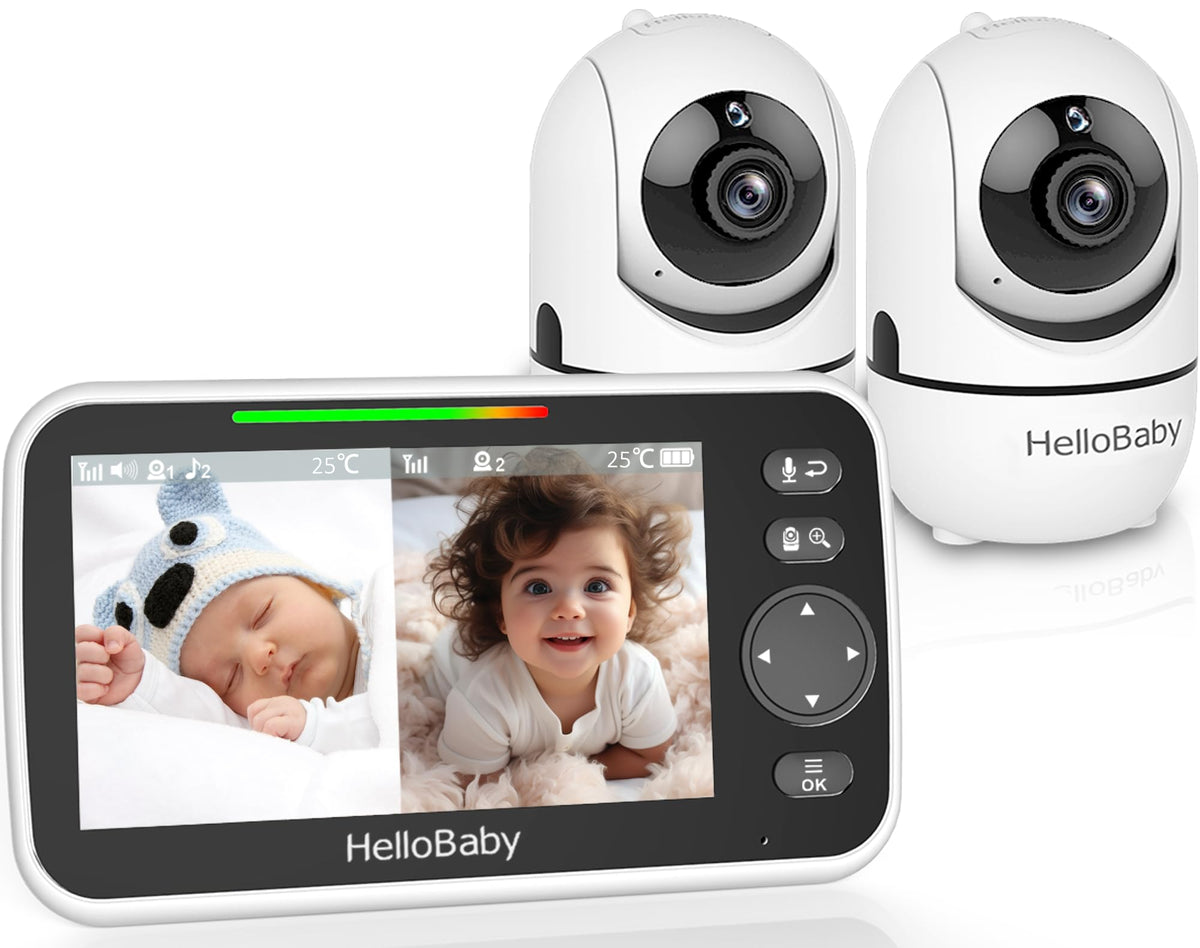 HelloBaby Babyphone mit Kamera, Kein WLAN, 5" IPS, HB6550, 3500 mAh