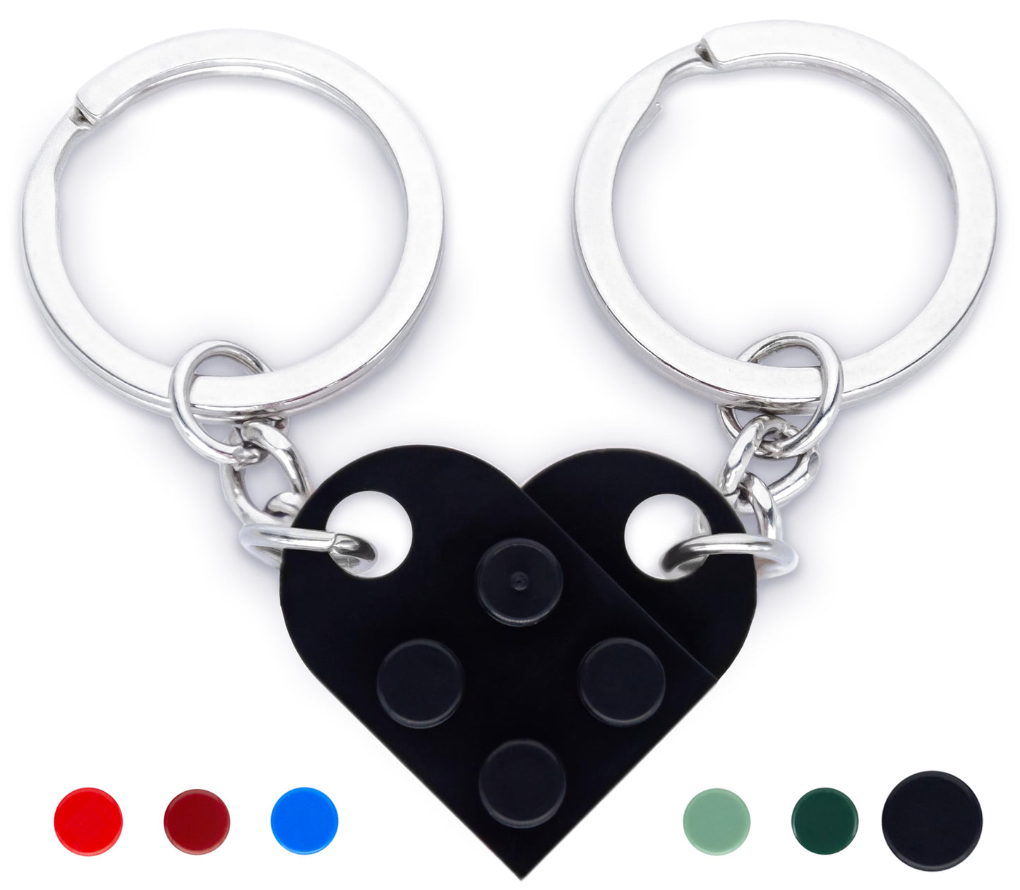 NumeroPhi - Schlüsselanhänger Partner Herz, Schlüsselanhänger Paar, Couple Keychain Zwei Herzen, Ideen für Jahrestag