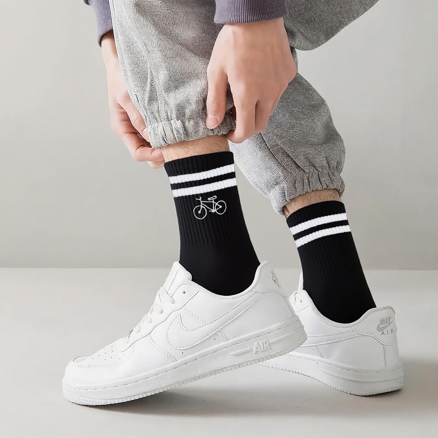 HUKUMA Rennrad Socken,35-46 Fahrradsocken Herren,Fahrrad Geschenk für Herren Damen,Rennrad Zubehör,Fahrradfahrer Tennissocken Accessoires,Lustiges Geschenk für Geburtstag Männer und Frauen