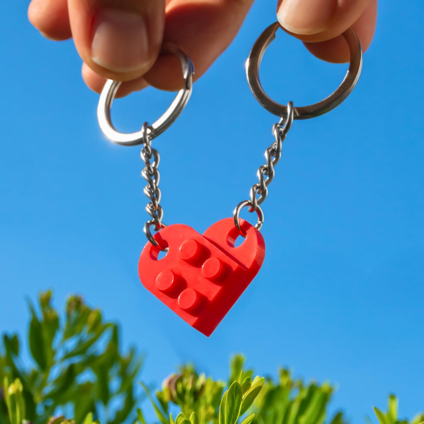 NumeroPhi - Schlüsselanhänger Partner Herz, Schlüsselanhänger Paar, Couple Keychain Zwei Herzen, Ideen für Jahrestag