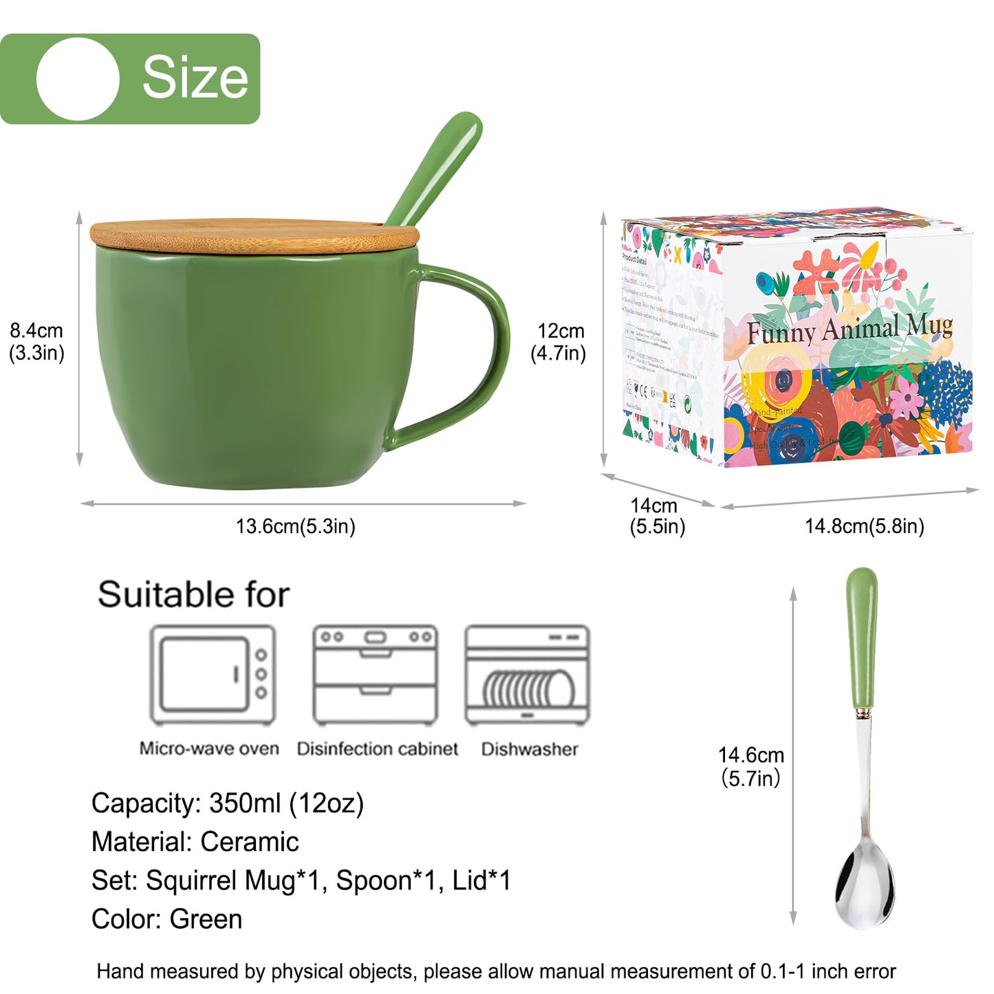 BigNoseDeer Süße Sachen Keramik Katze Kaffeetasse Teetasse Deckel Löffel Lustige Tassen Geschenke für Frauen Kaffeebecher 3D Tasse Personalisiert Cappuccino Tasse Beste Freundin Weihnachten Geschenk