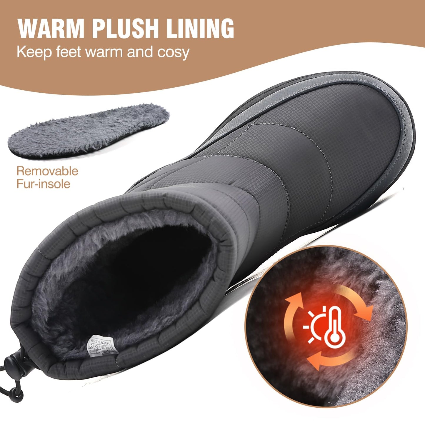 BARFULKER Winterschuhe Herren Damen Winterstiefel Outdoor Warm Gefüttert Schneestiefel,Gr.36-46 EU