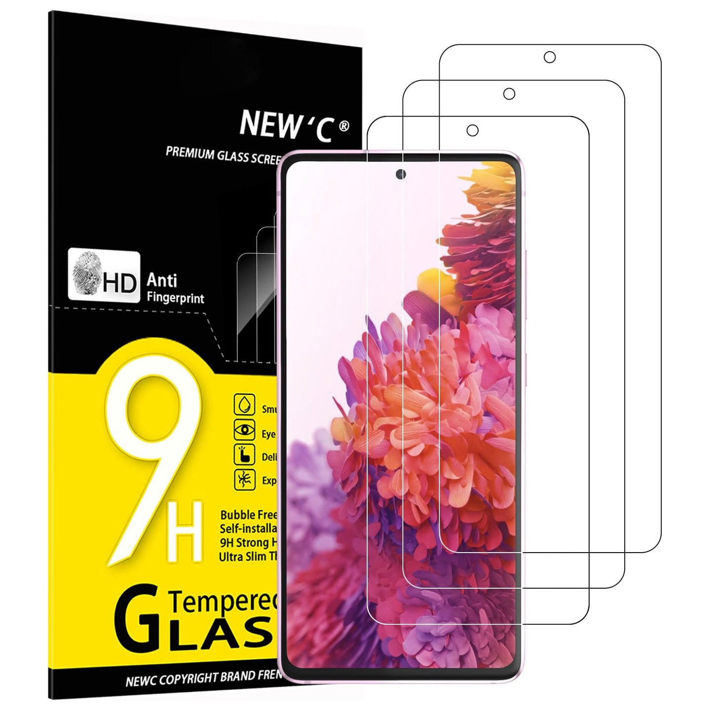 NEW'C Pack of 3 for Samsung Galaxy S25 Ultra Tempered Glass, Scratch Free, 9H Hardness, HD Screen Protector, Ultra Clear, Ultra Resistant