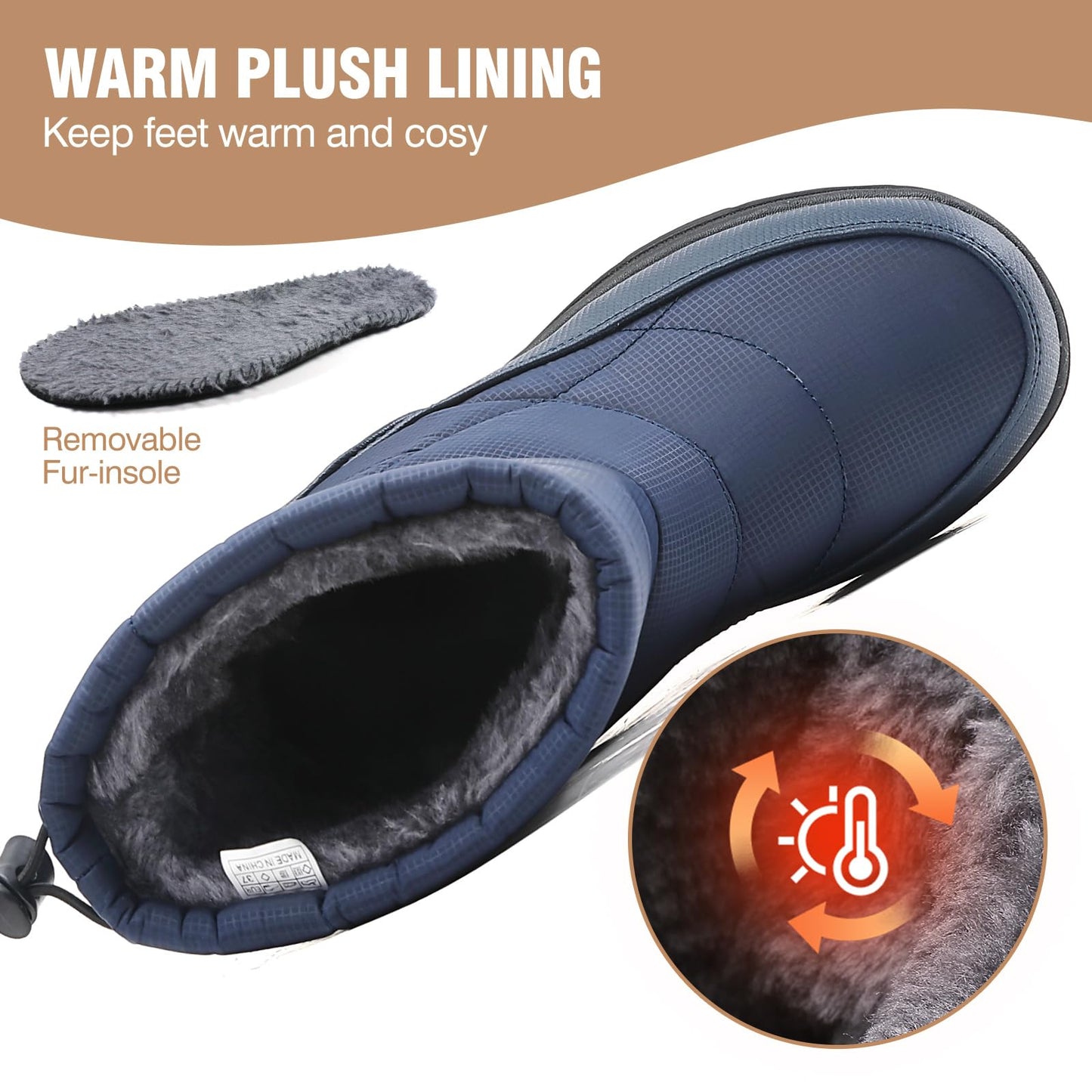 BARFULKER Winterschuhe Herren Damen Winterstiefel Outdoor Warm Gefüttert Schneestiefel,Gr.36-46 EU