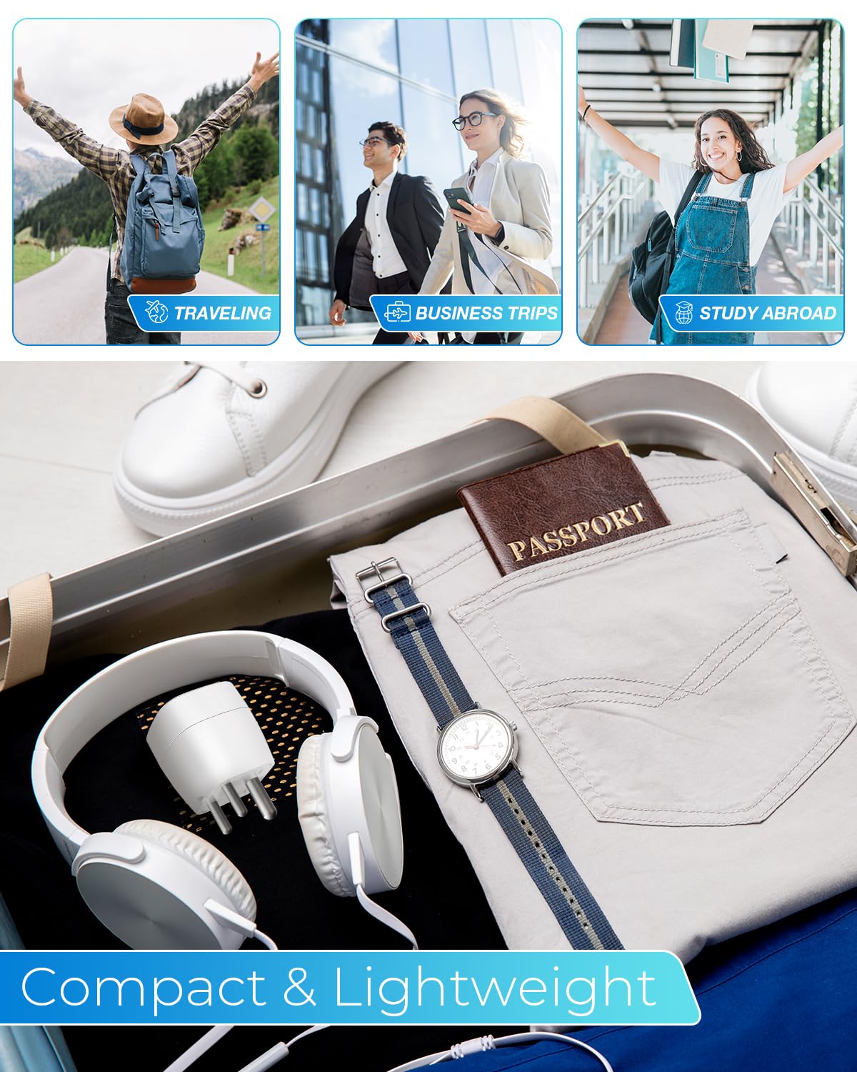 Reiseadapter USA 2Stück，USA Adapter Steckdose Deutschland Plug ，Adapter USA Deutschland Stecker für EU zu Amerika/Kanada/Mexiko/Thailand usw,Typ B Reisestecker Stromadapter,Weiß