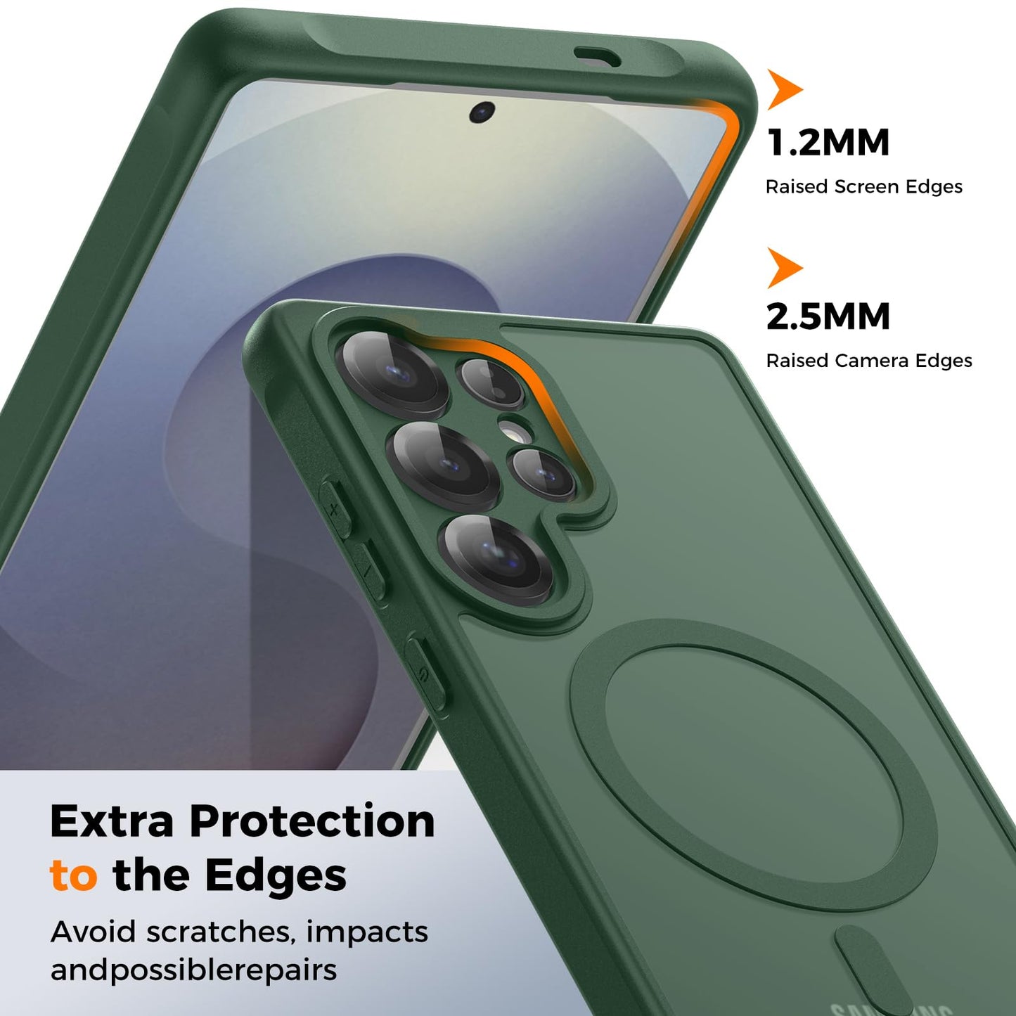 für Samsung Galaxy S25 Ultra Hülle für Magsafe, Magnetisch Handyhülle für S25 Ultra Hülle, Kameraschutz Stoßfeste Kratzfeste Durchscheinende Schutzhülle für Samsung S25 Ultra Case, Schwarz