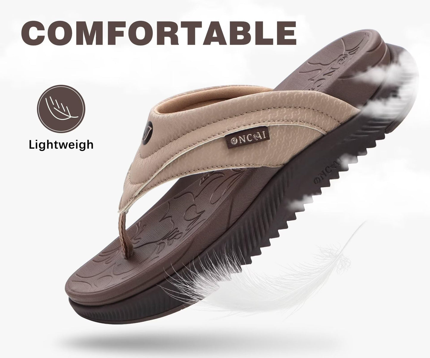 ONCAI Damen orthopädische Kissen Flip Flops Erholung Walking Sandalen für Damen mit Arch Support Sommer bequem Slip On Flip Flops für Damen Größe 36-43