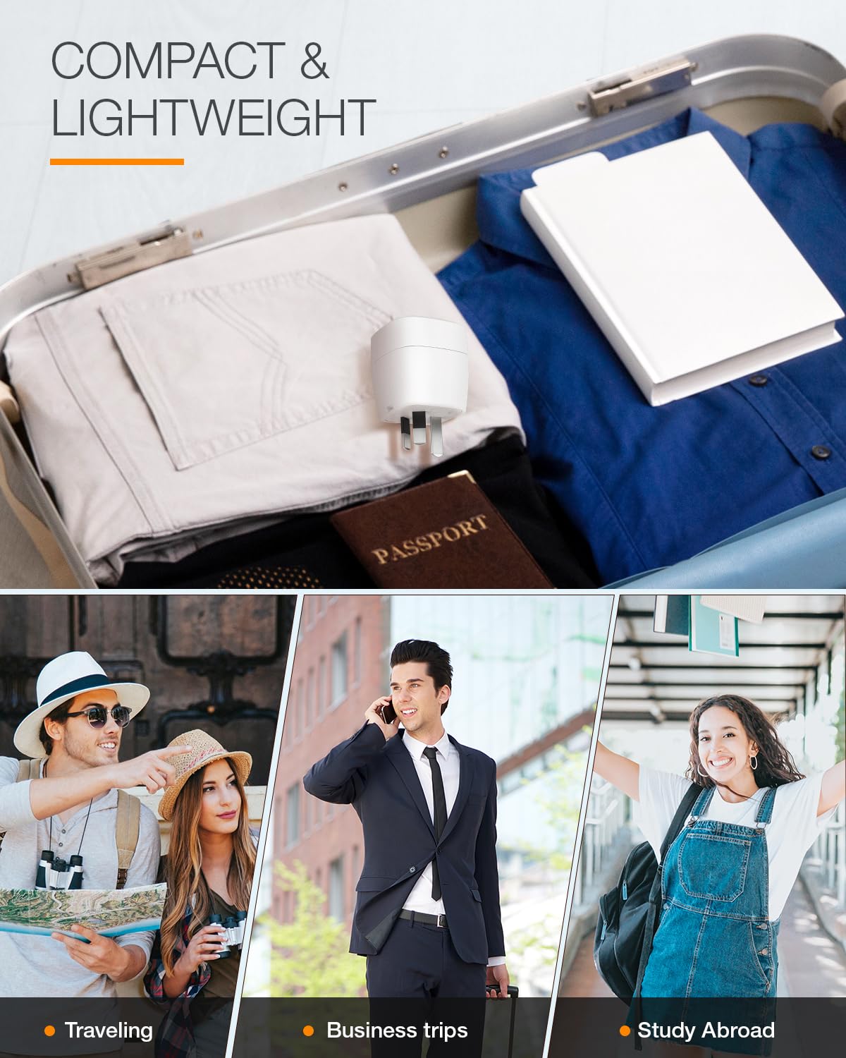 Reiseadapter USA 2Stück，USA Adapter Steckdose Deutschland Plug ，Adapter USA Deutschland Stecker für EU zu Amerika/Kanada/Mexiko/Thailand usw,Typ B Reisestecker Stromadapter,Weiß