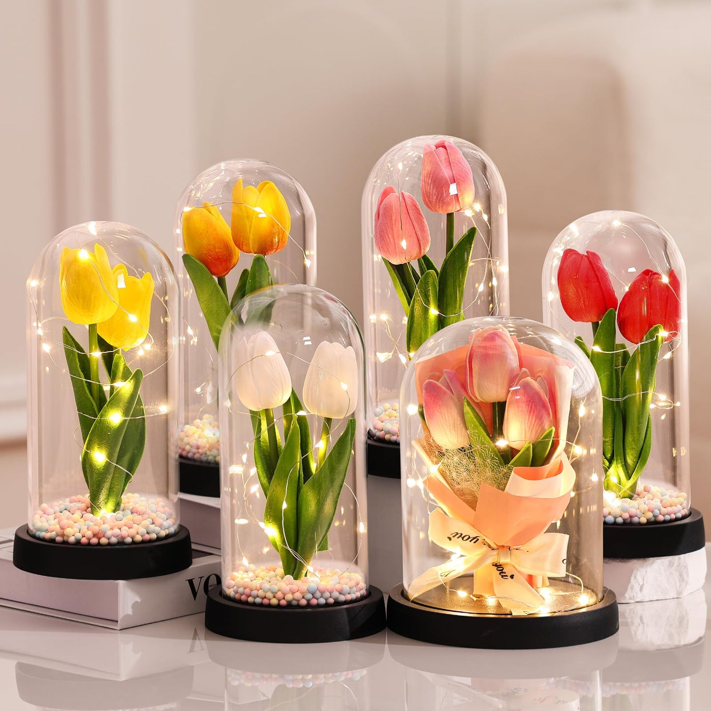 Touloube Geschenke Für Frauen, Galaxy Rose Blume Geschenk, Infinity Rose in Glaskuppel, LED-Lichterkette auf der Kristallrose, Geschenk für Frauen,Hochzeit,Muttertag,Jahrestag und Geburtstag