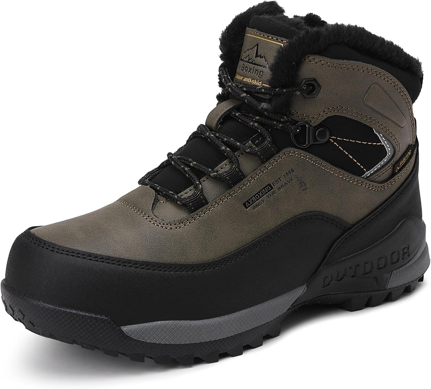 AX BOXING Winter Shoes Boys Hiking Shoes Lined Snow Boots Children Warm Lining Trekking Shoes Non-Slip Winter Boots Outdoor EU 34-40