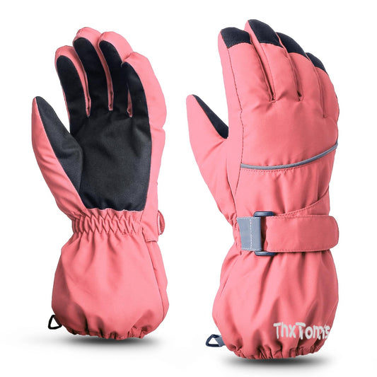 ThxToms Children's Ski Gloves, Winter Ski Gloves, -15°C, Windproof, Waterproof, Warm, Oxford Palm, Thickened for Cold Weather, Outdoor Sports, Snowboarding, Skiing, for Boys and Girls