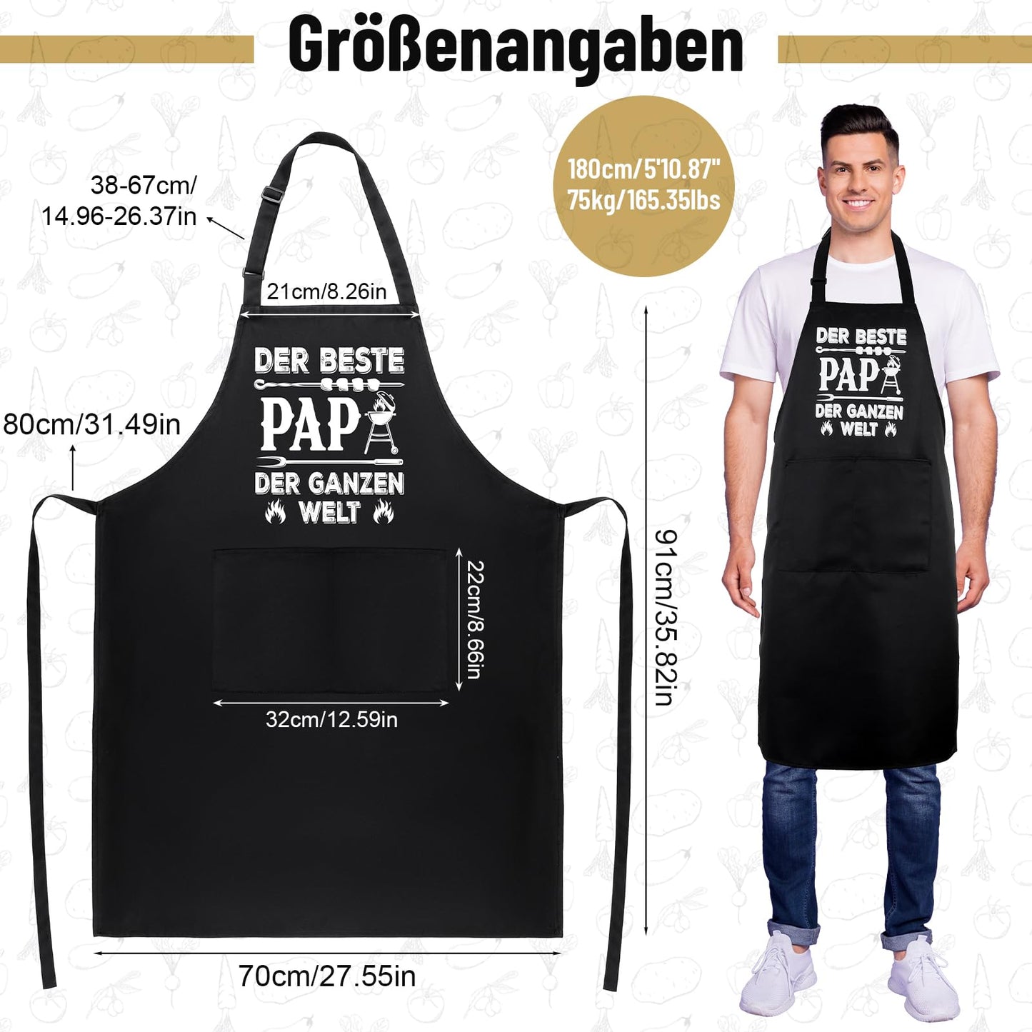 Lustige Kochschürze für Männer,Grillschürze Verstellbare Schürze
