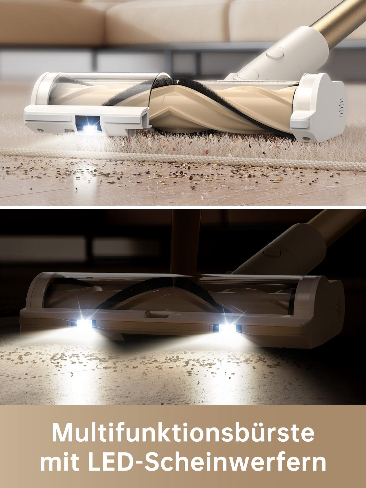 dreame R10 Pro Kabelloser Staubsauger, 150AW Starke Saugleistung, 65 Min. Laufzeit, Mehrflächenbürste, LED-Lichter, Ideal für Haus- und Autoreinigung, Leicht & Vielseitig