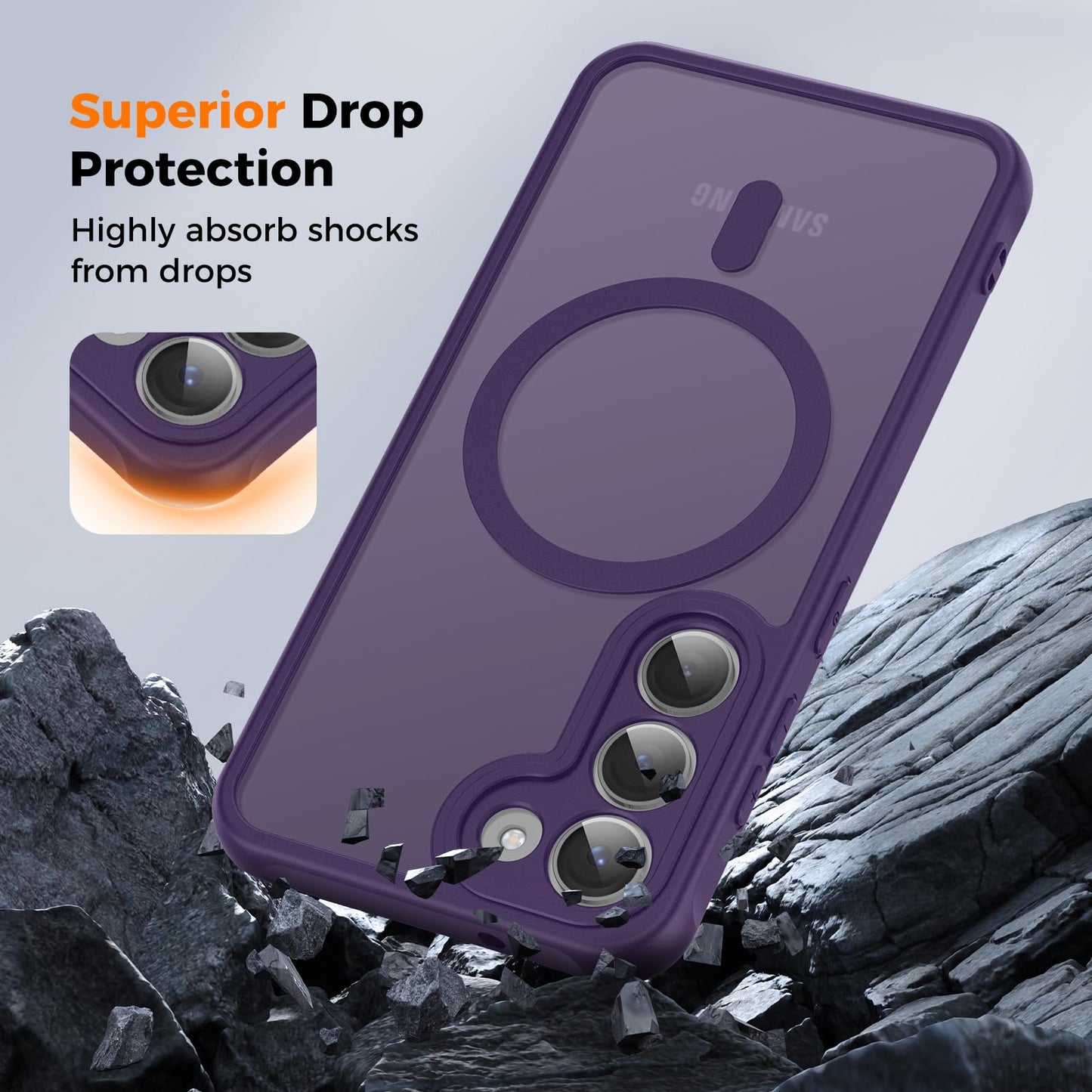 für Samsung Galaxy S25 Ultra Hülle für Magsafe, Magnetisch Handyhülle für S25 Ultra Hülle, Kameraschutz Stoßfeste Kratzfeste Durchscheinende Schutzhülle für Samsung S25 Ultra Case, Schwarz