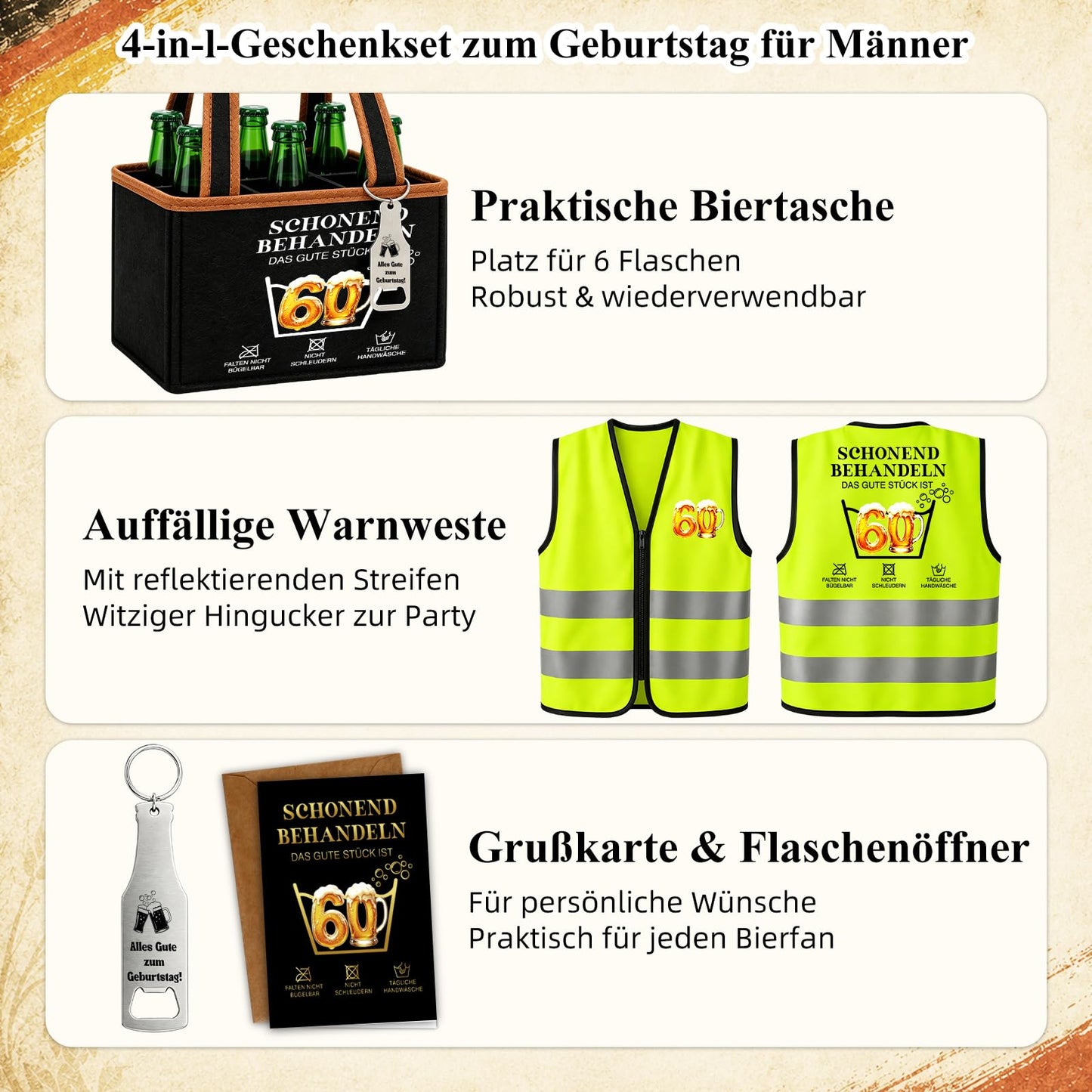 WenmthG Lustige Geschenke zum 30 40 50 60 Geburtstag Mann, Bier Geschenkset