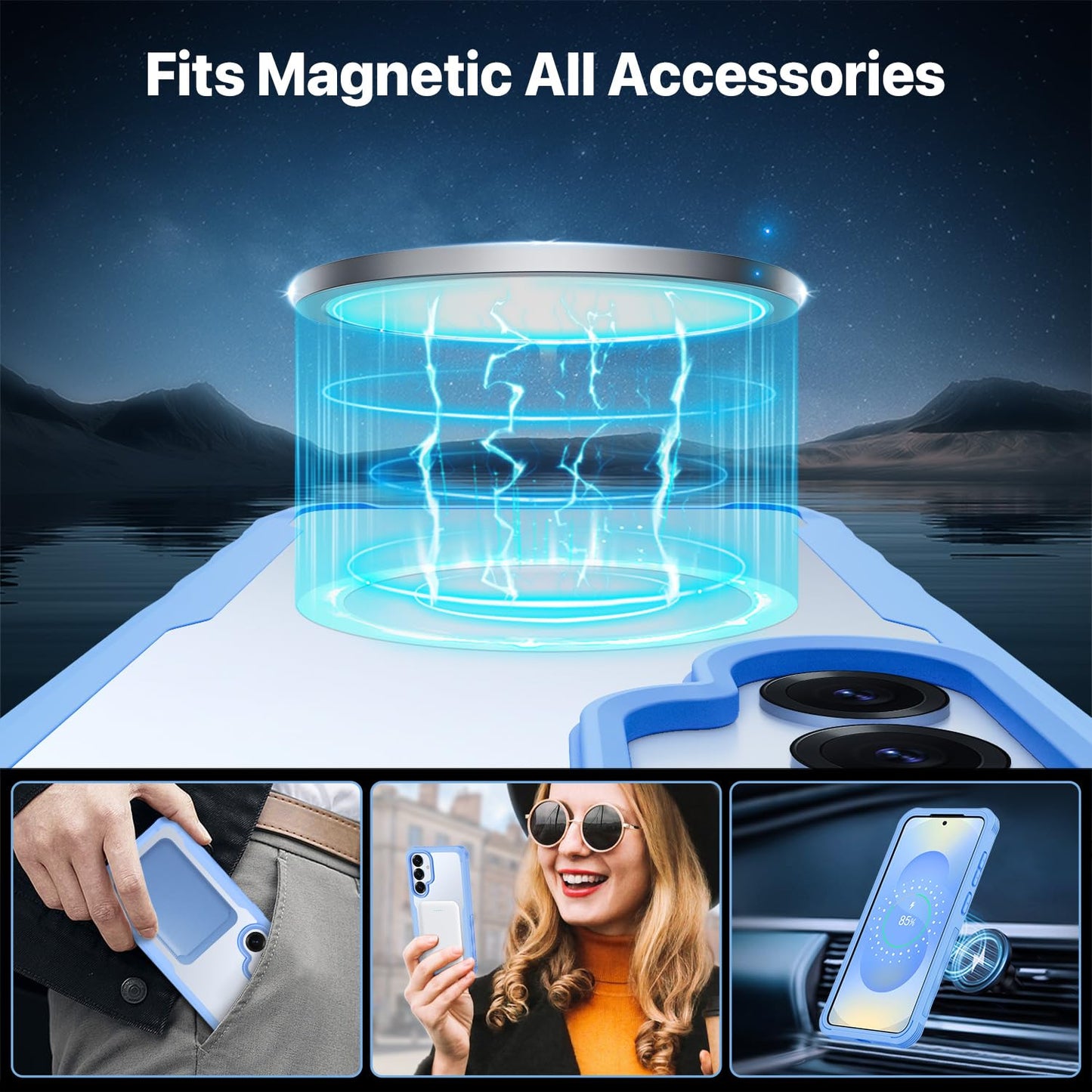 CENHUFO Privacy Screen Case for Samsung Galaxy S25 Ultra, Magnetic Mobile Phone Case with Built-in Privacy Tempered Glass Screen Protector and Camera Protection, 360 Degree Protective Case, Shockproof