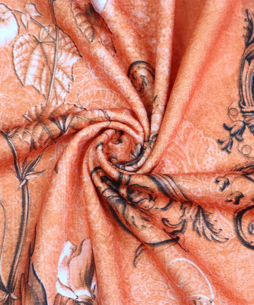 Yeenily Damen Bohemian Langarm Kleid V-Ausschnitt Blumenmuster Tunikakleider A Linien Lose Lässiges MiniKleid Freizeitkleid